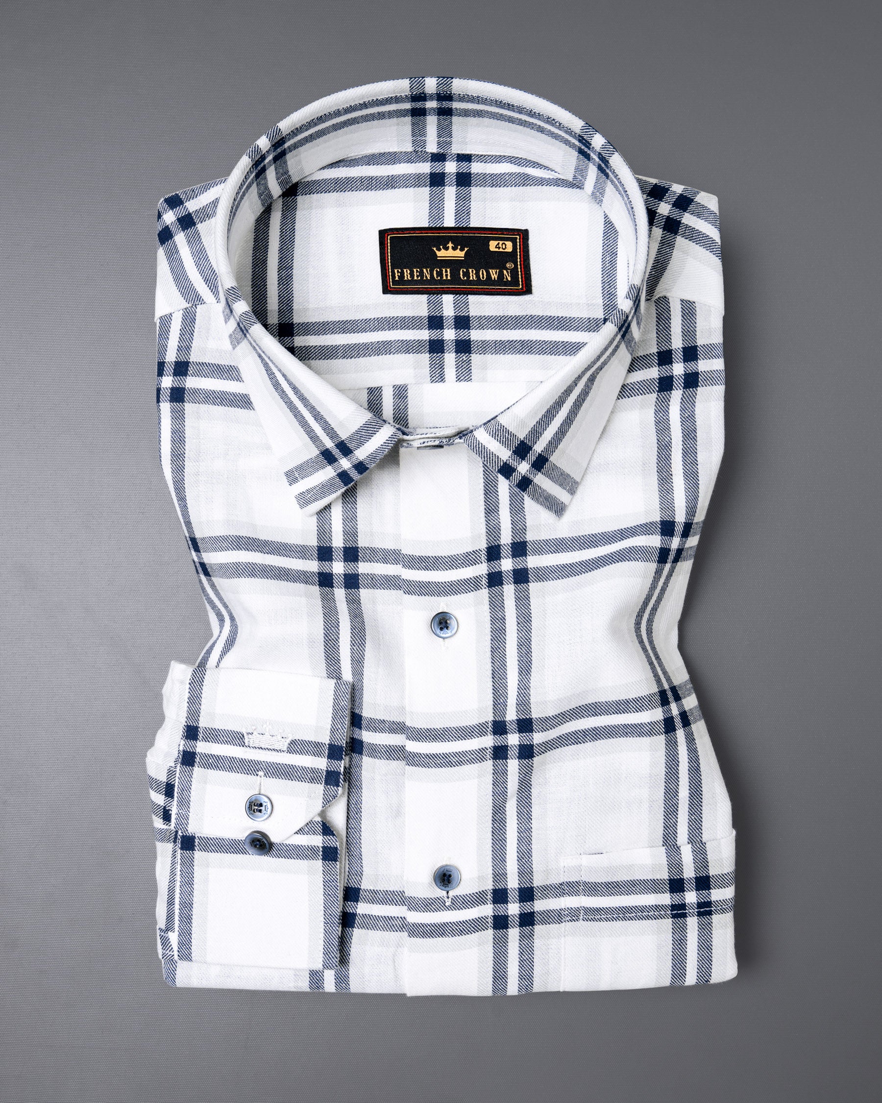 Bright White Twill Plaid Premium Cotton Shirt 5719-BLE-38, 5719-BLE-H-38, 5719-BLE-39, 5719-BLE-H-39, 5719-BLE-40, 5719-BLE-H-40, 5719-BLE-42, 5719-BLE-H-42, 5719-BLE-44, 5719-BLE-H-44, 5719-BLE-46, 5719-BLE-H-46, 5719-BLE-48, 5719-BLE-H-48, 5719-BLE-50, 5719-BLE-H-50, 5719-BLE-52, 5719-BLE-H-52