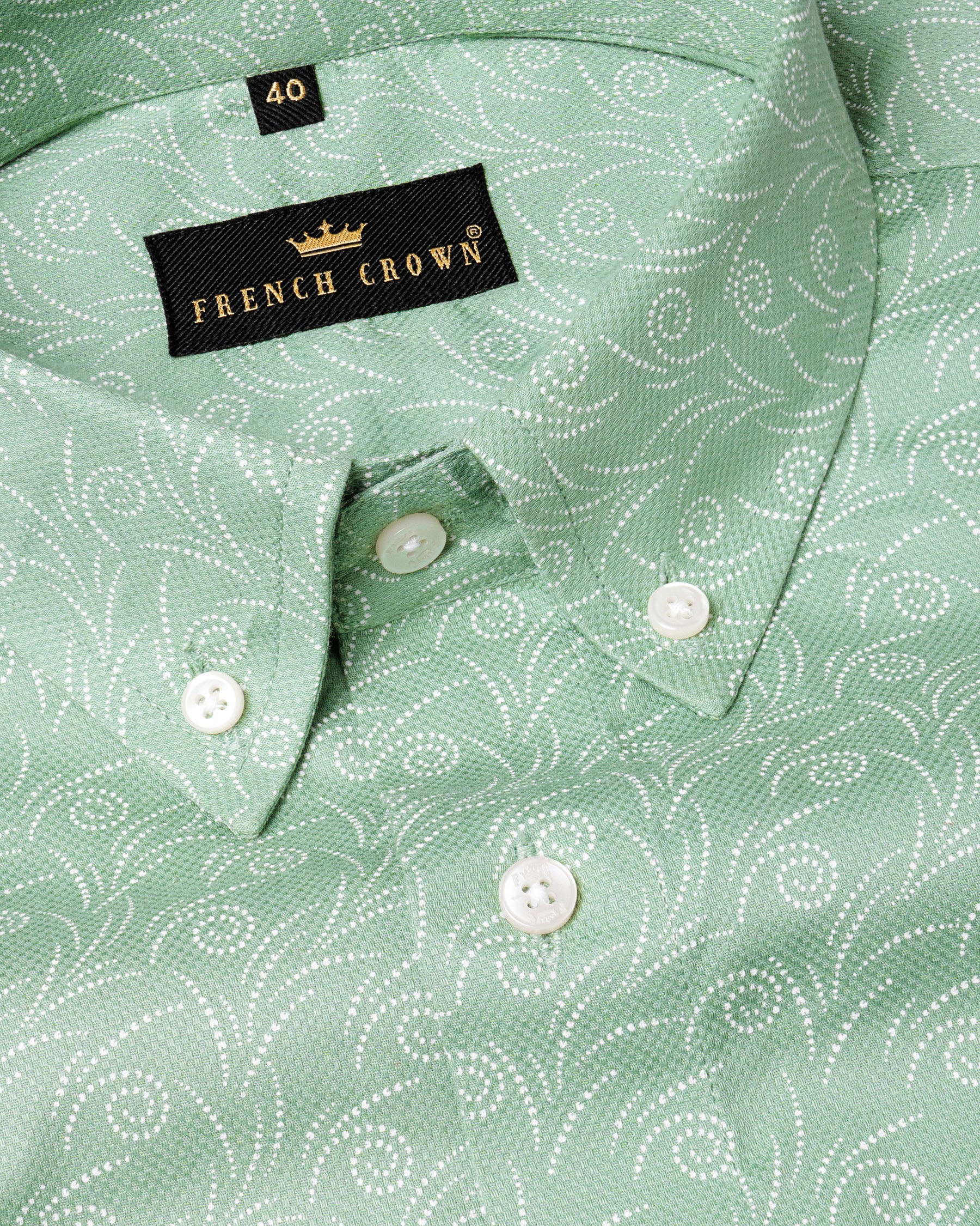 Spring Rain Green Printed Dobby Textured Premium Giza Cotton Shirt 5727-BD-38, 5727-BD-H-38, 5727-BD-39, 5727-BD-H-39, 5727-BD-40, 5727-BD-H-40, 5727-BD-42, 5727-BD-H-42, 5727-BD-44, 5727-BD-H-44, 5727-BD-46, 5727-BD-H-46, 5727-BD-48, 5727-BD-H-48, 5727-BD-50, 5727-BD-H-50, 5727-BD-52, 5727-BD-H-52