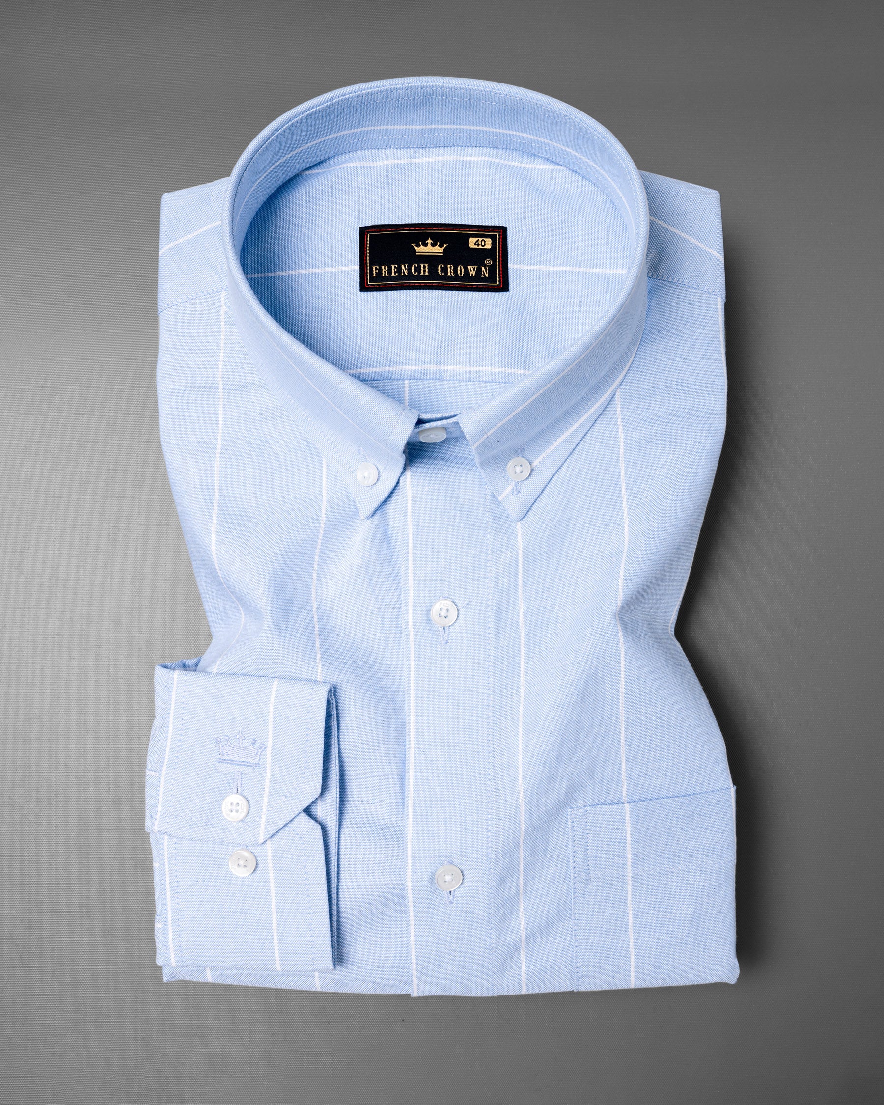 Spindle Blue Striped Royal Oxford Shirt 5730-BD-38, 5730-BD-H-38, 5730-BD-39, 5730-BD-H-39, 5730-BD-40, 5730-BD-H-40, 5730-BD-42, 5730-BD-H-42, 5730-BD-44, 5730-BD-H-44, 5730-BD-46, 5730-BD-H-46, 5730-BD-48, 5730-BD-H-48, 5730-BD-50, 5730-BD-H-50, 5730-BD-52, 5730-BD-H-52