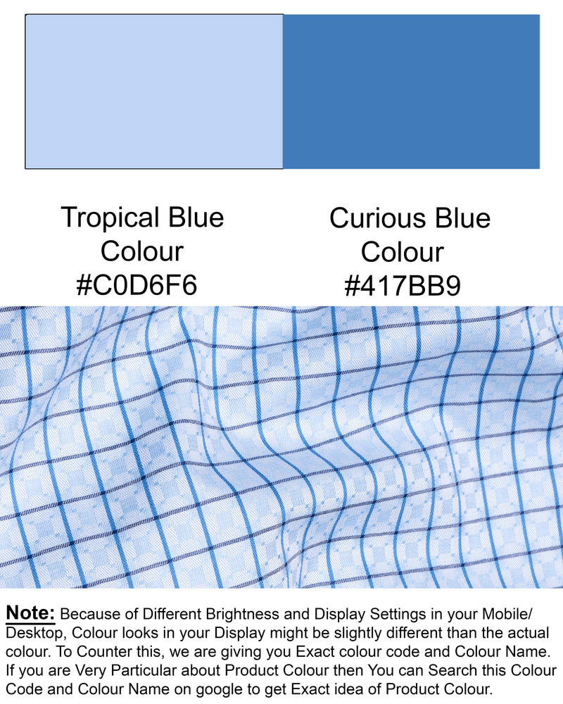 Tropical Blue with Curious Blue Plaid Dobby Textured Premium Giza Cotton Shirt 5742-BLK-38, 5742-BLK-H-38, 5742-BLK-39, 5742-BLK-H-39, 5742-BLK-40, 5742-BLK-H-40, 5742-BLK-42, 5742-BLK-H-42, 5742-BLK-44, 5742-BLK-H-44, 5742-BLK-46, 5742-BLK-H-46, 5742-BLK-48, 5742-BLK-H-48, 5742-BLK-50, 5742-BLK-H-50, 5742-BLK-52, 5742-BLK-H-52