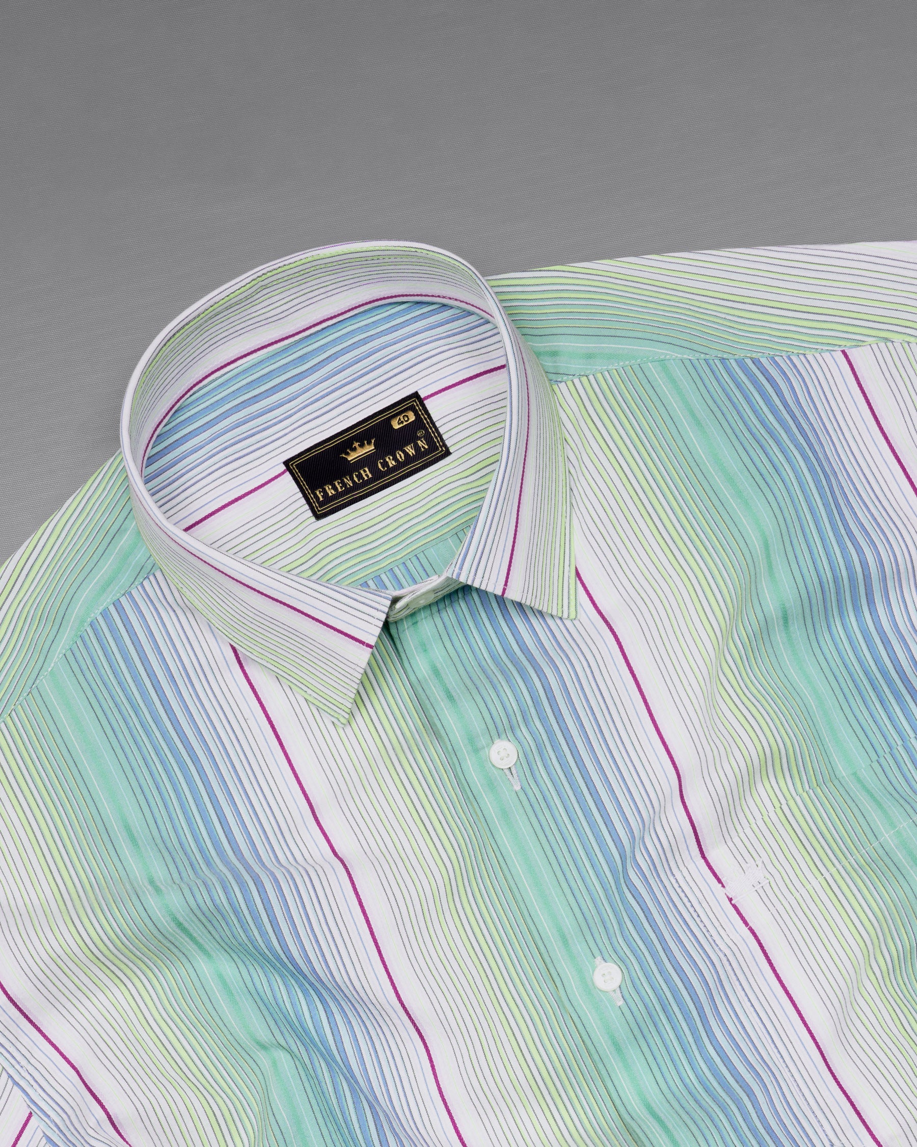 Violet with Madang Green Striped Premium Cotton Shirt 5747-38, 5747-H-38, 5747-39, 5747-H-39, 5747-40, 5747-H-40, 5747-42, 5747-H-42, 5747-44, 5747-H-44, 5747-46, 5747-H-46, 5747-48, 5747-H-48, 5747-50, 5747-H-50, 5747-52, 5747-H-52