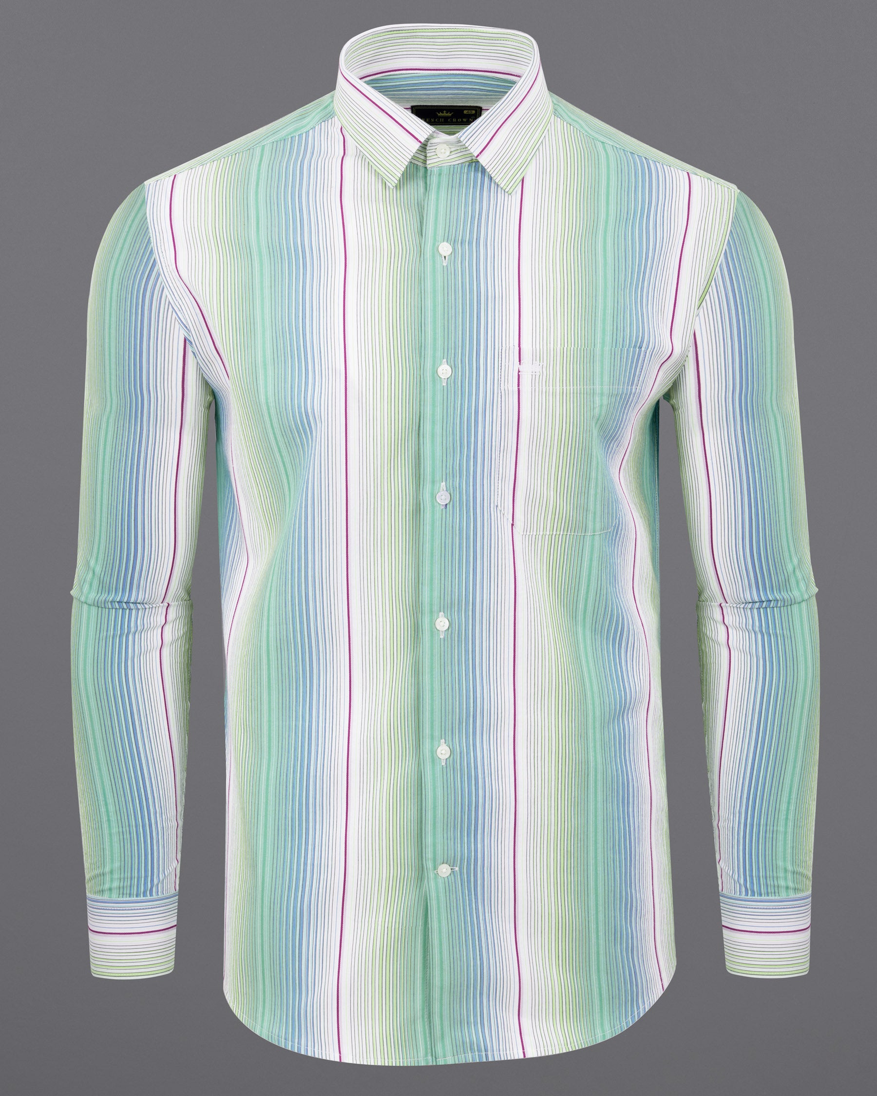 Violet with Madang Green Striped Premium Cotton Shirt 5747-38, 5747-H-38, 5747-39, 5747-H-39, 5747-40, 5747-H-40, 5747-42, 5747-H-42, 5747-44, 5747-H-44, 5747-46, 5747-H-46, 5747-48, 5747-H-48, 5747-50, 5747-H-50, 5747-52, 5747-H-52