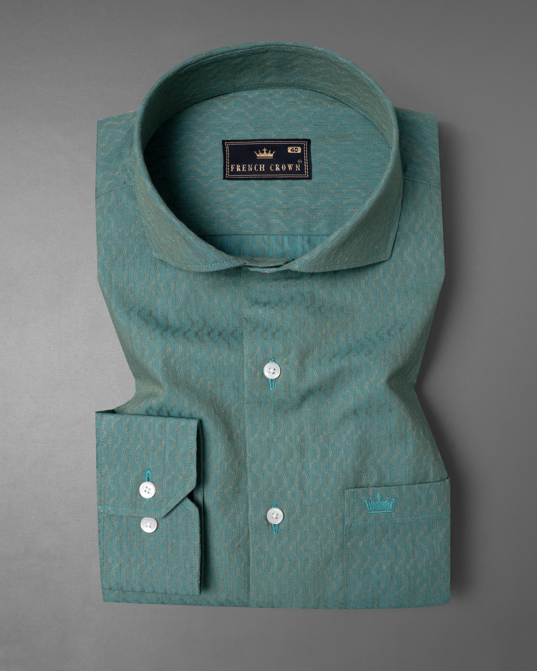 William Green Jacquard Textured Premium Giza Cotton Shirt 5756-CA-38, 5756-CA-H-38, 5756-CA-39, 5756-CA-H-39, 5756-CA-40, 5756-CA-H-40, 5756-CA-42, 5756-CA-H-42, 5756-CA-44, 5756-CA-H-44, 5756-CA-46, 5756-CA-H-46, 5756-CA-48, 5756-CA-H-48, 5756-CA-50, 5756-CA-H-50, 5756-CA-52, 5756-CA-H-52