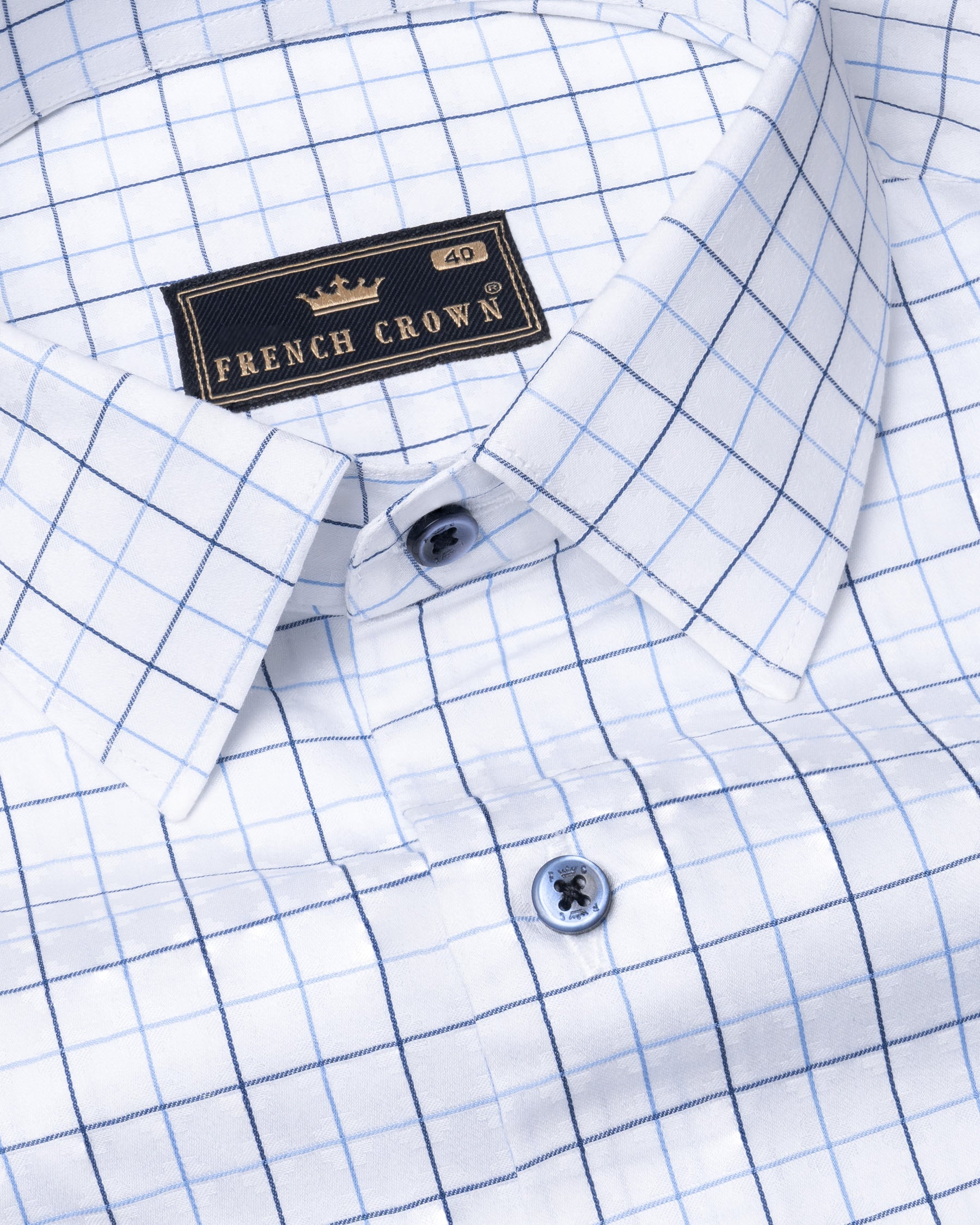 Bright White and Pigeon Post Windowpane Dobby Premium Giza Cotton Shirt 5766-BLE-38, 5766-BLE-H-38, 5766-BLE-39, 5766-BLE-H-39, 5766-BLE-40, 5766-BLE-H-40, 5766-BLE-42, 5766-BLE-H-42, 5766-BLE-44, 5766-BLE-H-44, 5766-BLE-46, 5766-BLE-H-46, 5766-BLE-48, 5766-BLE-H-48, 5766-BLE-50, 5766-BLE-H-50, 5766-BLE-52, 5766-BLE-H-52