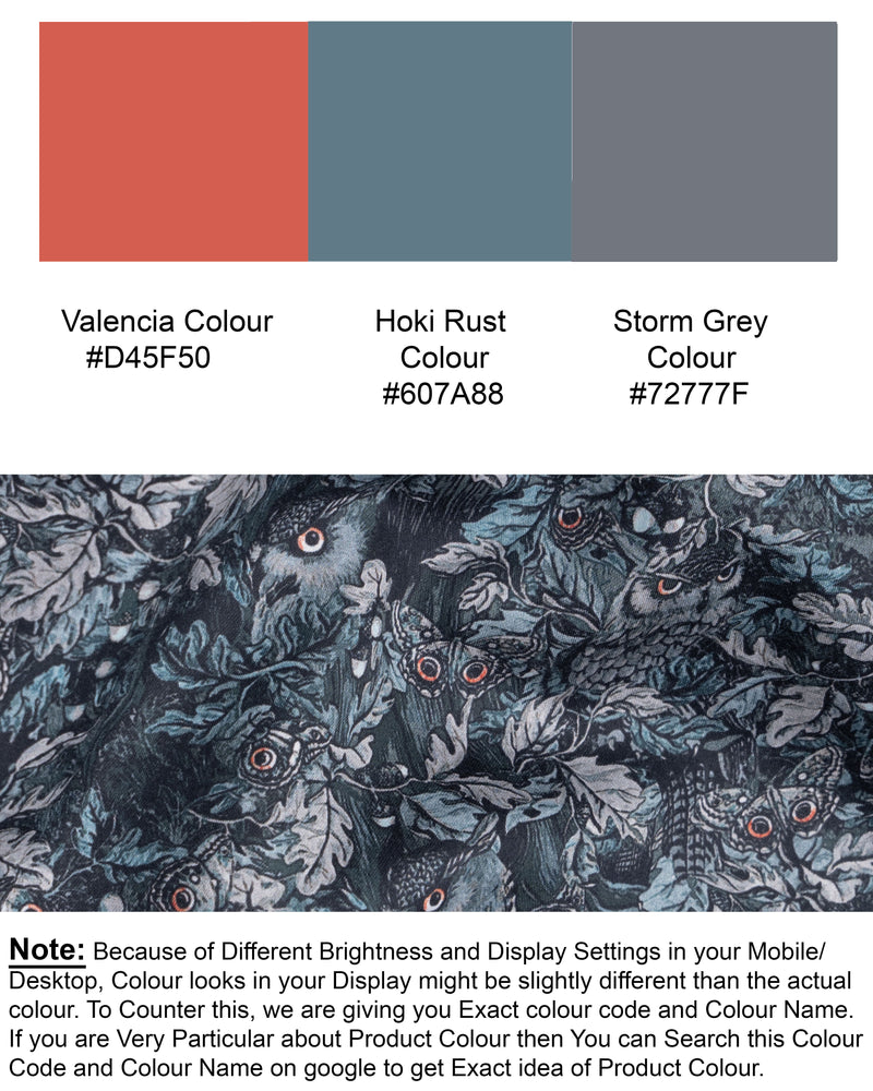 Storm Grey Owl Printed Super Soft Premium Cotton Shirt 5772-BLK-38, 5772-BLK-H-38, 5772-BLK-39, 5772-BLK-H-39, 5772-BLK-40, 5772-BLK-H-40, 5772-BLK-42, 5772-BLK-H-42, 5772-BLK-44, 5772-BLK-H-44, 5772-BLK-46, 5772-BLK-H-46, 5772-BLK-48, 5772-BLK-H-48, 5772-BLK-50, 5772-BLK-H-50, 5772-BLK-52, 5772-BLK-H-52