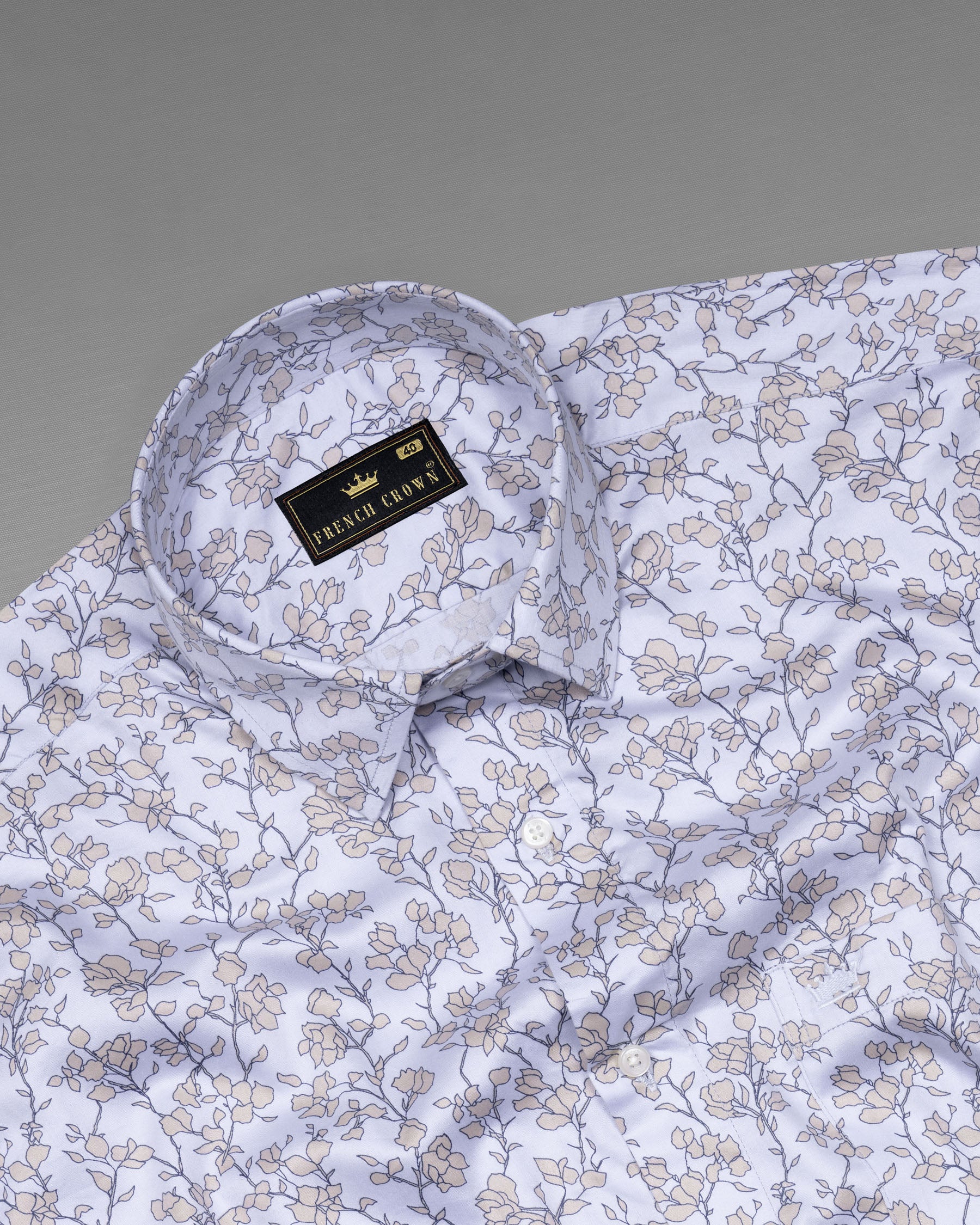 Wistful Blue Leaves Printed Super Soft Premium Cotton Shirt 5776-38, 5776-H-38, 5776-39, 5776-H-39, 5776-40, 5776-H-40, 5776-42, 5776-H-42, 5776-44, 5776-H-44, 5776-46, 5776-H-46, 5776-48, 5776-H-48, 5776-50, 5776-H-50, 5776-52, 5776-H-52