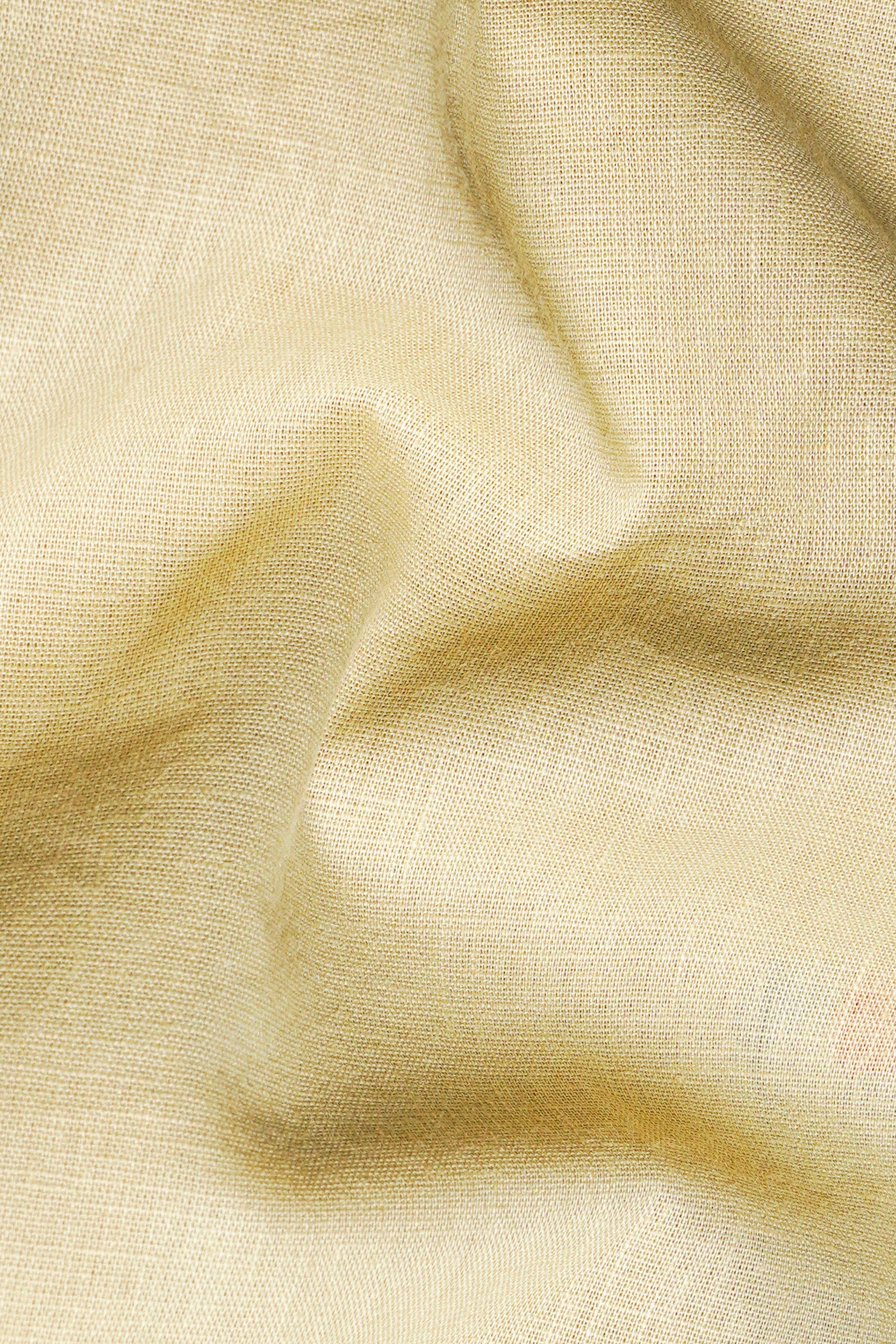 Maize Brown Hand Painted Luxurious Linen Designer Shirt