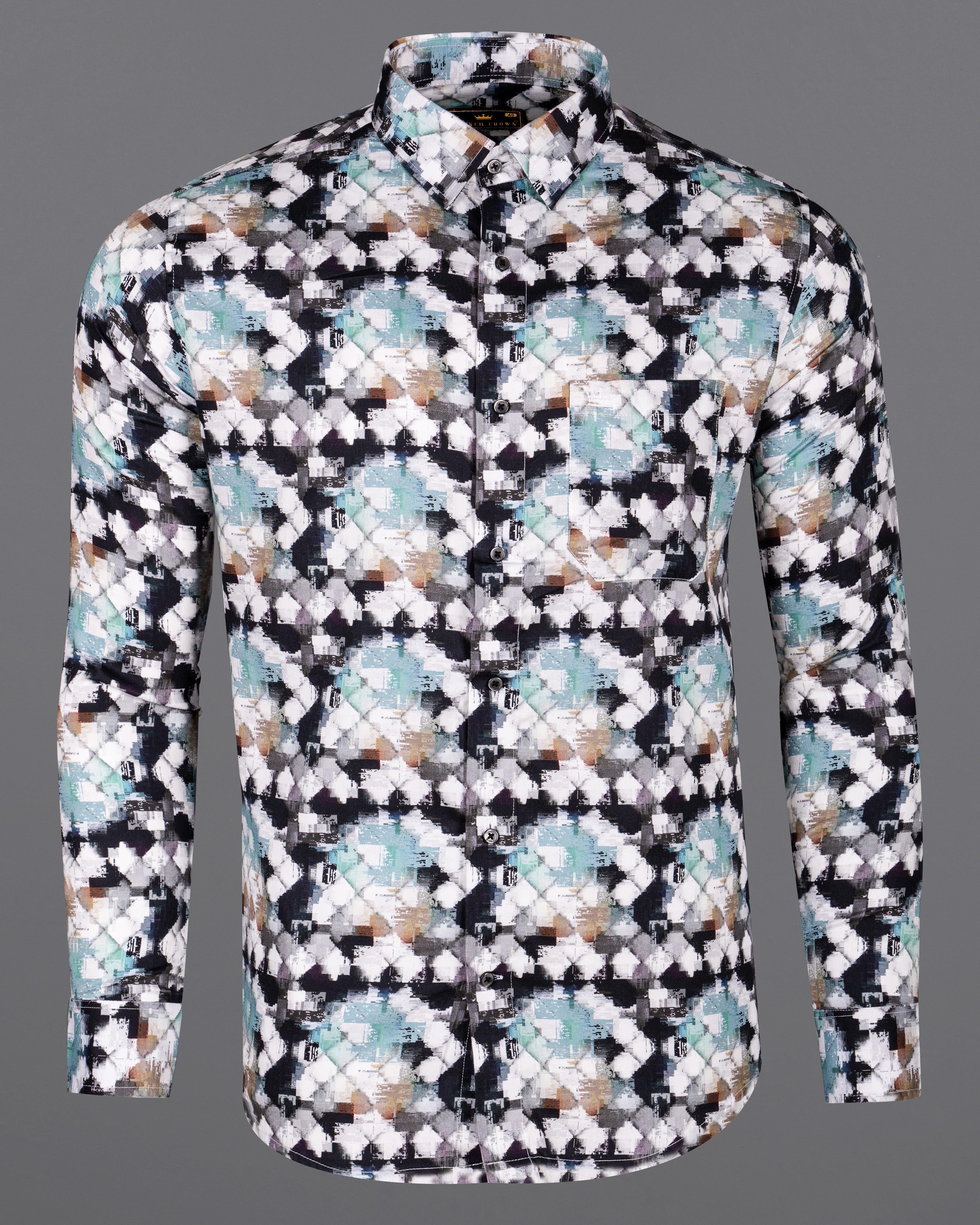 White with Black and Mint Squares Print Super Soft Premium Cotton Shirt 5800-BLK-38, 5800-BLK-H-38, 5800-BLK-39, 5800-BLK-H-39, 5800-BLK-40, 5800-BLK-H-40, 5800-BLK-42, 5800-BLK-H-42, 5800-BLK-44, 5800-BLK-H-44, 5800-BLK-46, 5800-BLK-H-46, 5800-BLK-48, 5800-BLK-H-48, 5800-BLK-50, 5800-BLK-H-50, 5800-BLK-52, 5800-BLK-H-52
