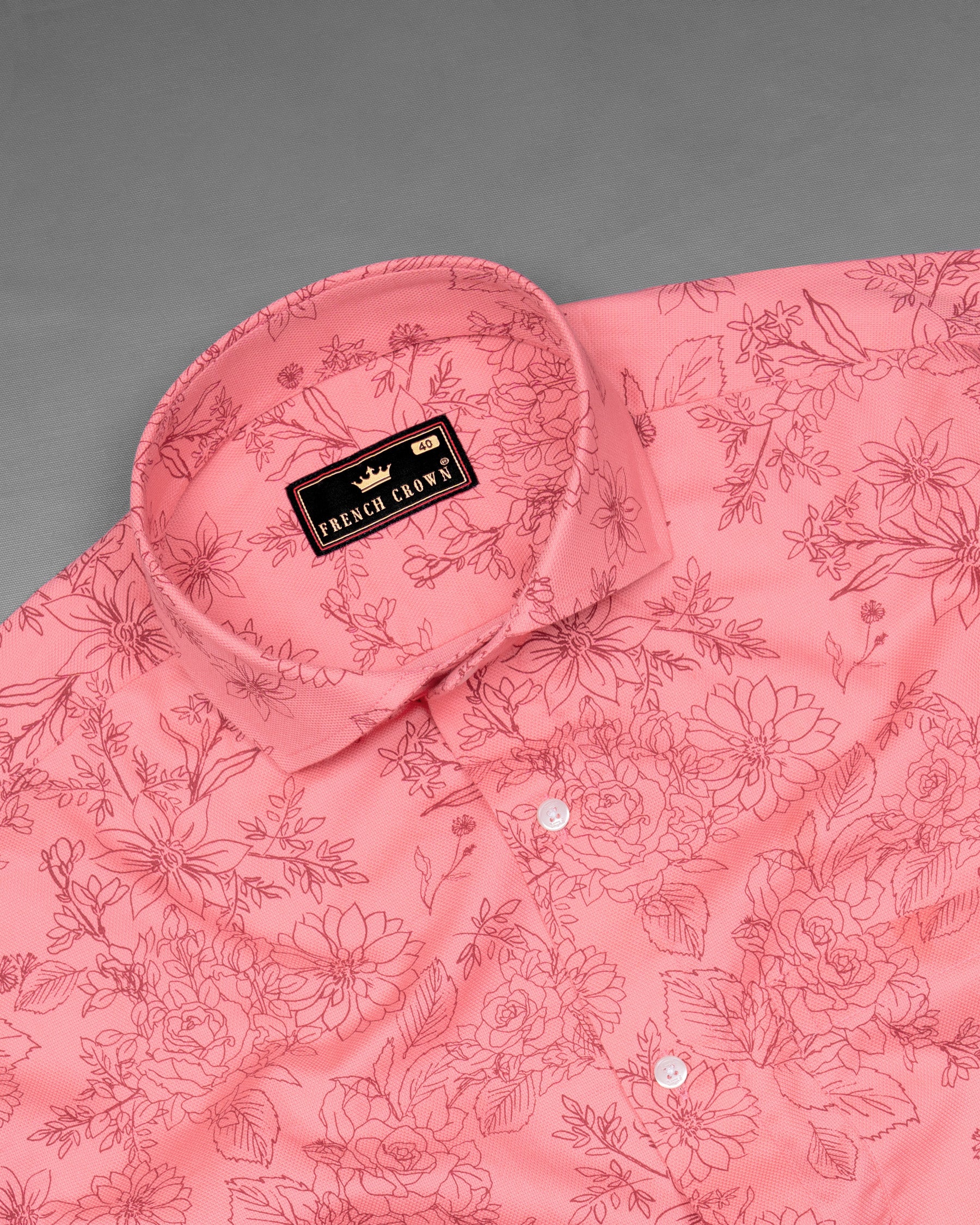 Geraldine Pink Floral Print Dobby Premium Giza Cotton Shirt 5826-CA-38, 5826-CA-H-38, 5826-CA-39, 5826-CA-H-39, 5826-CA-40, 5826-CA-H-40, 5826-CA-42, 5826-CA-H-42, 5826-CA-44, 5826-CA-H-44, 5826-CA-46, 5826-CA-H-46, 5826-CA-48, 5826-CA-H-48, 5826-CA-50, 5826-CA-H-50, 5826-CA-52, 5826-CA-H-52