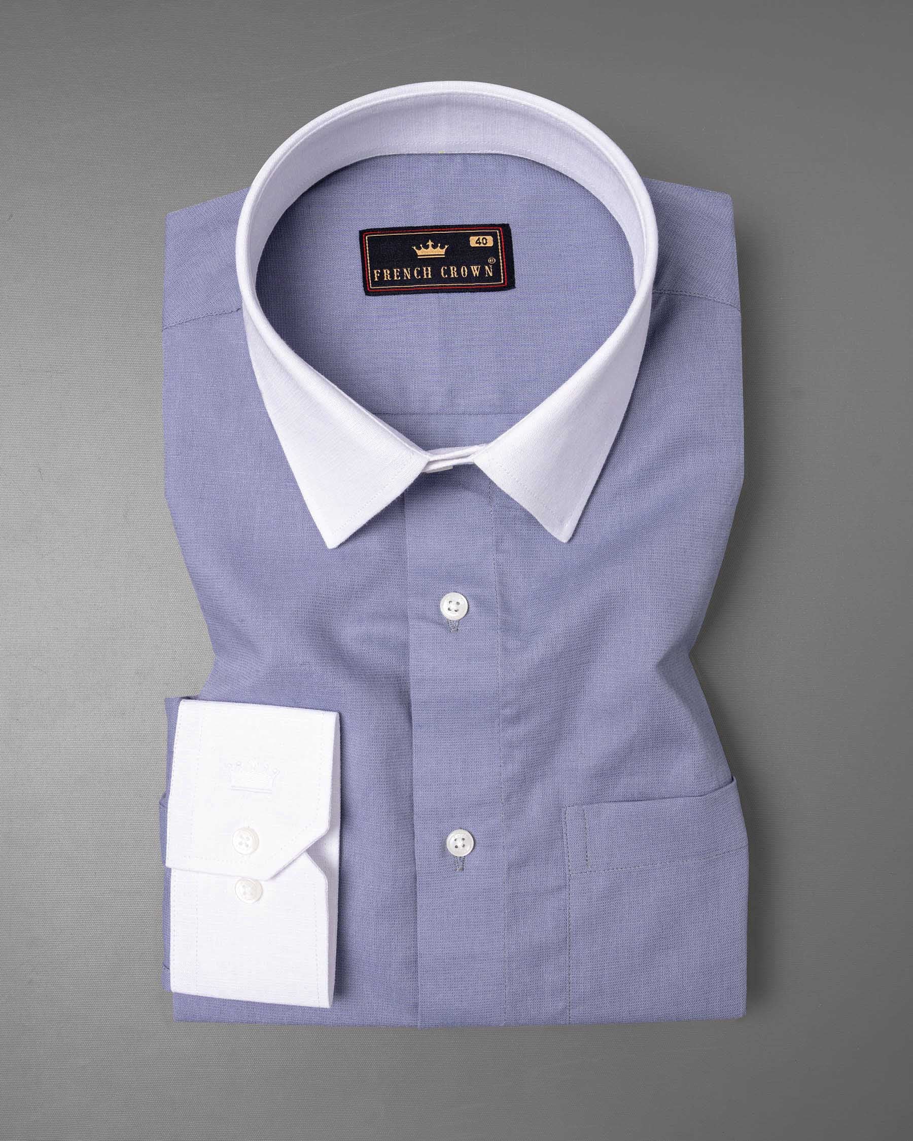 Light Steel Grey with White Collar Luxurious Linen Shirt 5852-WCC-38, 5852-WCC-H-38, 5852-WCC-39, 5852-WCC-H-39, 5852-WCC-40, 5852-WCC-H-40, 5852-WCC-42, 5852-WCC-H-42, 5852-WCC-44, 5852-WCC-H-44, 5852-WCC-46, 5852-WCC-H-46, 5852-WCC-48, 5852-WCC-H-48, 5852-WCC-50, 5852-WCC-H-50, 5852-WCC-52, 5852-WCC-H-52