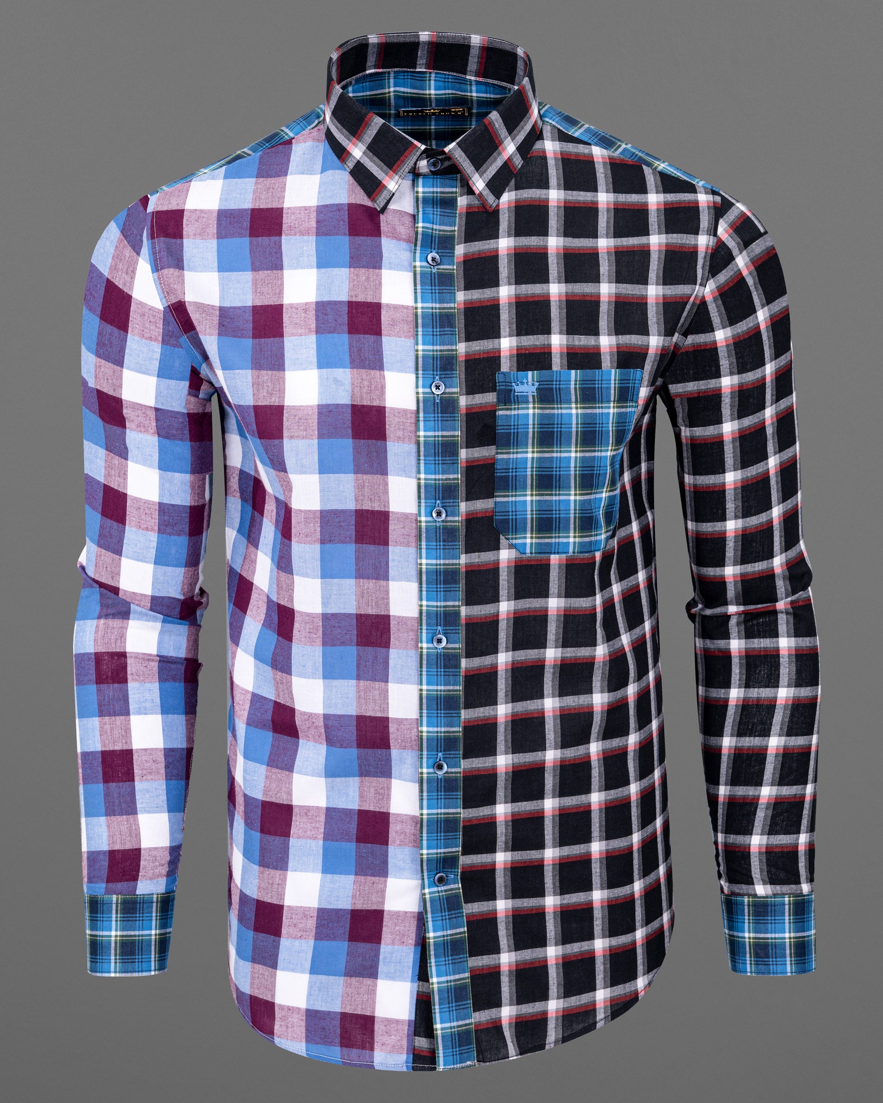 Multicolor Mix Plaid Premium Cotton Desigmer Shirt 5870-BLE-P70-38, 5870-BLE-P70-H-38, 5870-BLE-P70-39, 5870-BLE-P70-H-39, 5870-BLE-P70-40, 5870-BLE-P70-H-40, 5870-BLE-P70-42, 5870-BLE-P70-H-42, 5870-BLE-P70-44, 5870-BLE-P70-H-44, 5870-BLE-P70-46, 5870-BLE-P70-H-46, 5870-BLE-P70-48, 5870-BLE-P70-H-48, 5870-BLE-P70-50, 5870-BLE-P70-H-50, 5870-BLE-P70-52, 5870-BLE-P70-H-52