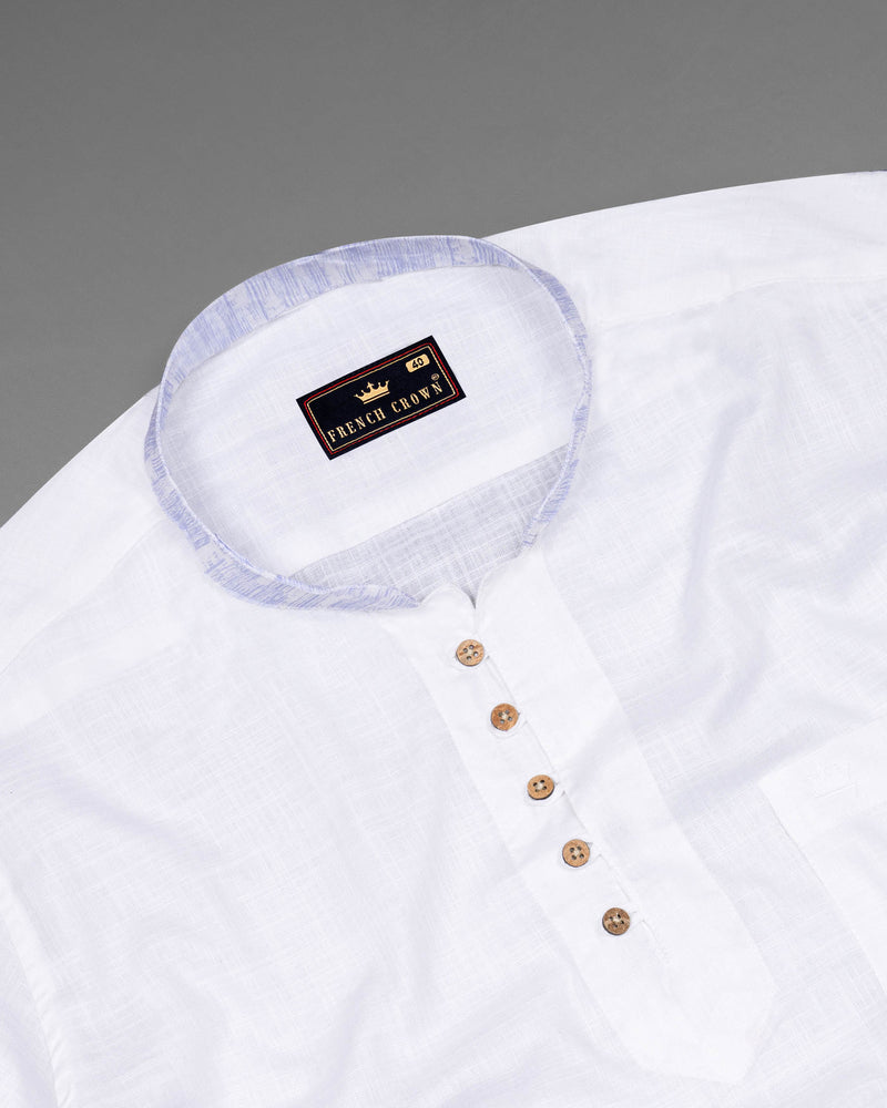 White with lilac cuff-collar Luxurious Linen Kurta Shirt 5877-KS-38, 5877-KS-H-38, 5877-KS-39, 5877-KS-H-39, 5877-KS-40, 5877-KS-H-40, 5877-KS-42, 5877-KS-H-42, 5877-KS-44, 5877-KS-H-44, 5877-KS-46, 5877-KS-H-46, 5877-KS-48, 5877-KS-H-48, 5877-KS-50, 5877-KS-H-50, 5877-KS-52, 5877-KS-H-52