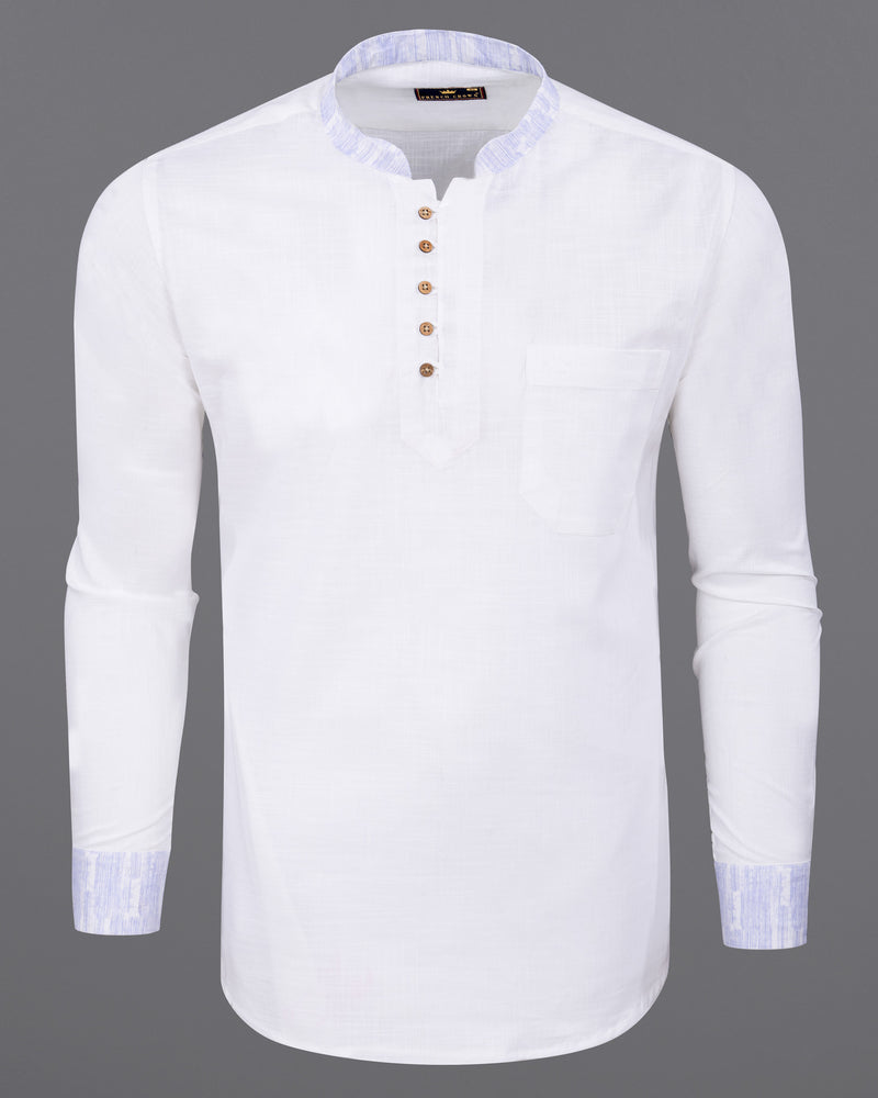 White with lilac cuff-collar Luxurious Linen Kurta Shirt 5877-KS-38, 5877-KS-H-38, 5877-KS-39, 5877-KS-H-39, 5877-KS-40, 5877-KS-H-40, 5877-KS-42, 5877-KS-H-42, 5877-KS-44, 5877-KS-H-44, 5877-KS-46, 5877-KS-H-46, 5877-KS-48, 5877-KS-H-48, 5877-KS-50, 5877-KS-H-50, 5877-KS-52, 5877-KS-H-52