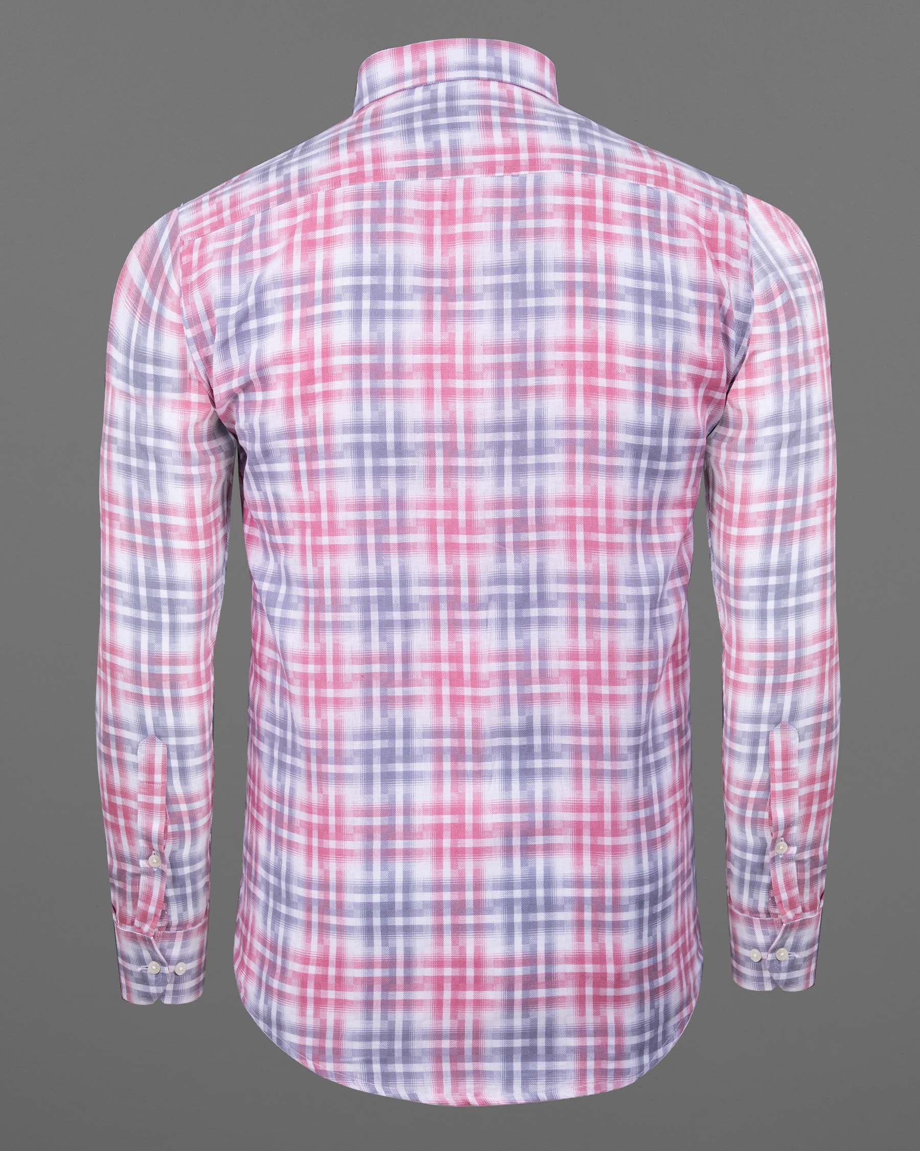 Grey with Viola Pink Twill Plaid Premium Cotton Shirt 5886-BD-38, 5886-BD-H-38, 5886-BD-39, 5886-BD-H-39, 5886-BD-40, 5886-BD-H-40, 5886-BD-42, 5886-BD-H-42, 5886-BD-44, 5886-BD-H-44, 5886-BD-46, 5886-BD-H-46, 5886-BD-48, 5886-BD-H-48, 5886-BD-50, 5886-BD-H-50, 5886-BD-52, 5886-BD-H-52