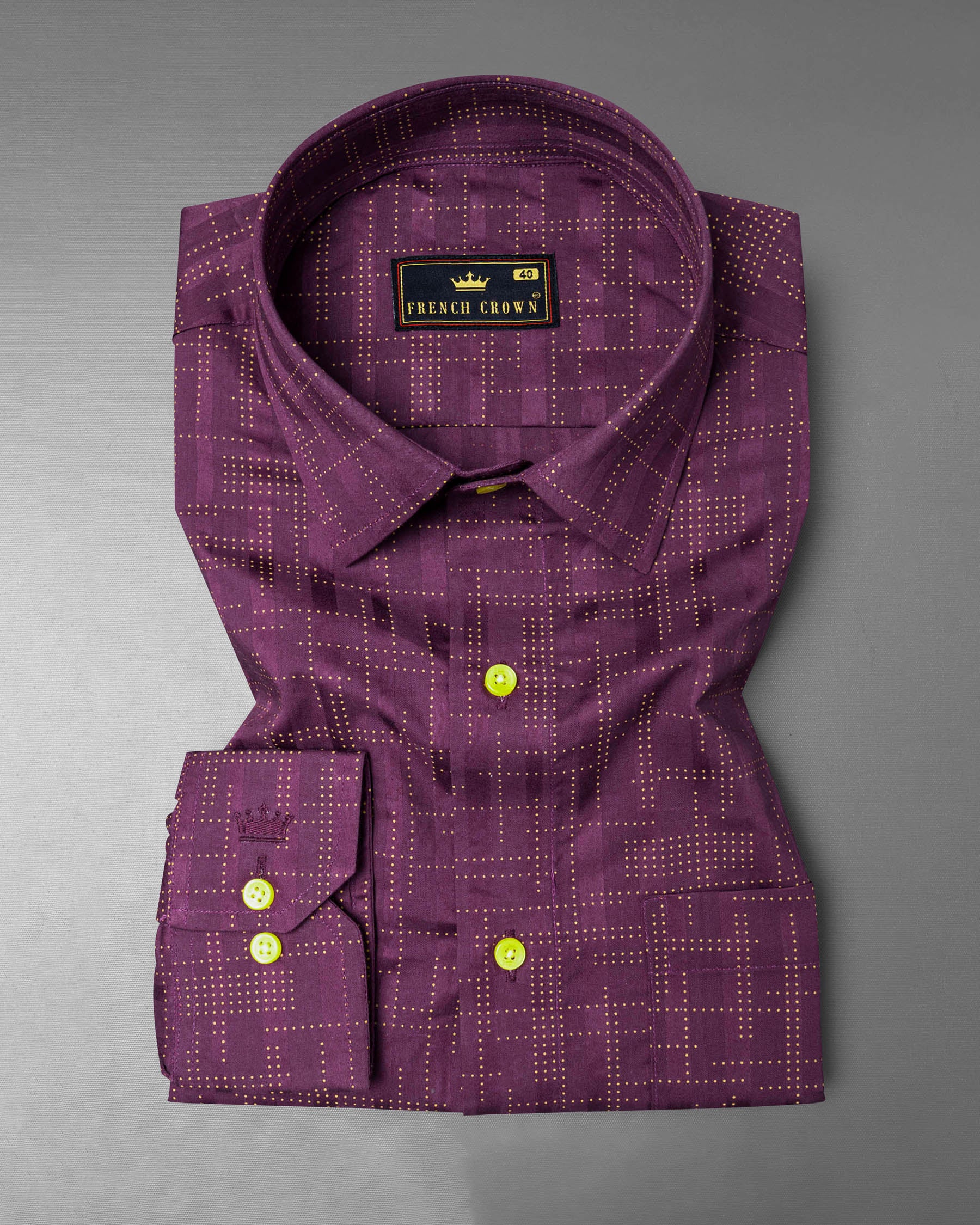 Finn Purple with Bright Yellow Buttoned Dobby Textured Premium Giza Cotton Shirt 5902-YL-38, 5902-YL-H-38, 5902-YL-39, 5902-YL-H-39, 5902-YL-40, 5902-YL-H-40, 5902-YL-42, 5902-YL-H-42, 5902-YL-44, 5902-YL-H-44, 5902-YL-46, 5902-YL-H-46, 5902-YL-48, 5902-YL-H-48, 5902-YL-50, 5902-YL-H-50, 5902-YL-52, 5902-YL-H-52