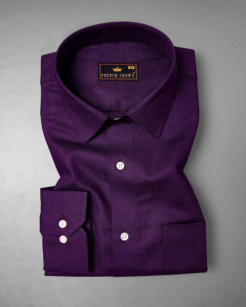Dark Purple Heavyweight Luxurious Linen Shirt 5907-38, 5907-H-38, 5907-39, 5907-H-39, 5907-40, 5907-H-40, 5907-42, 5907-H-42, 5907-44, 5907-H-44, 5907-46, 5907-H-46, 5907-48, 5907-H-48, 5907-50, 5907-H-50, 5907-52, 5907-H-52