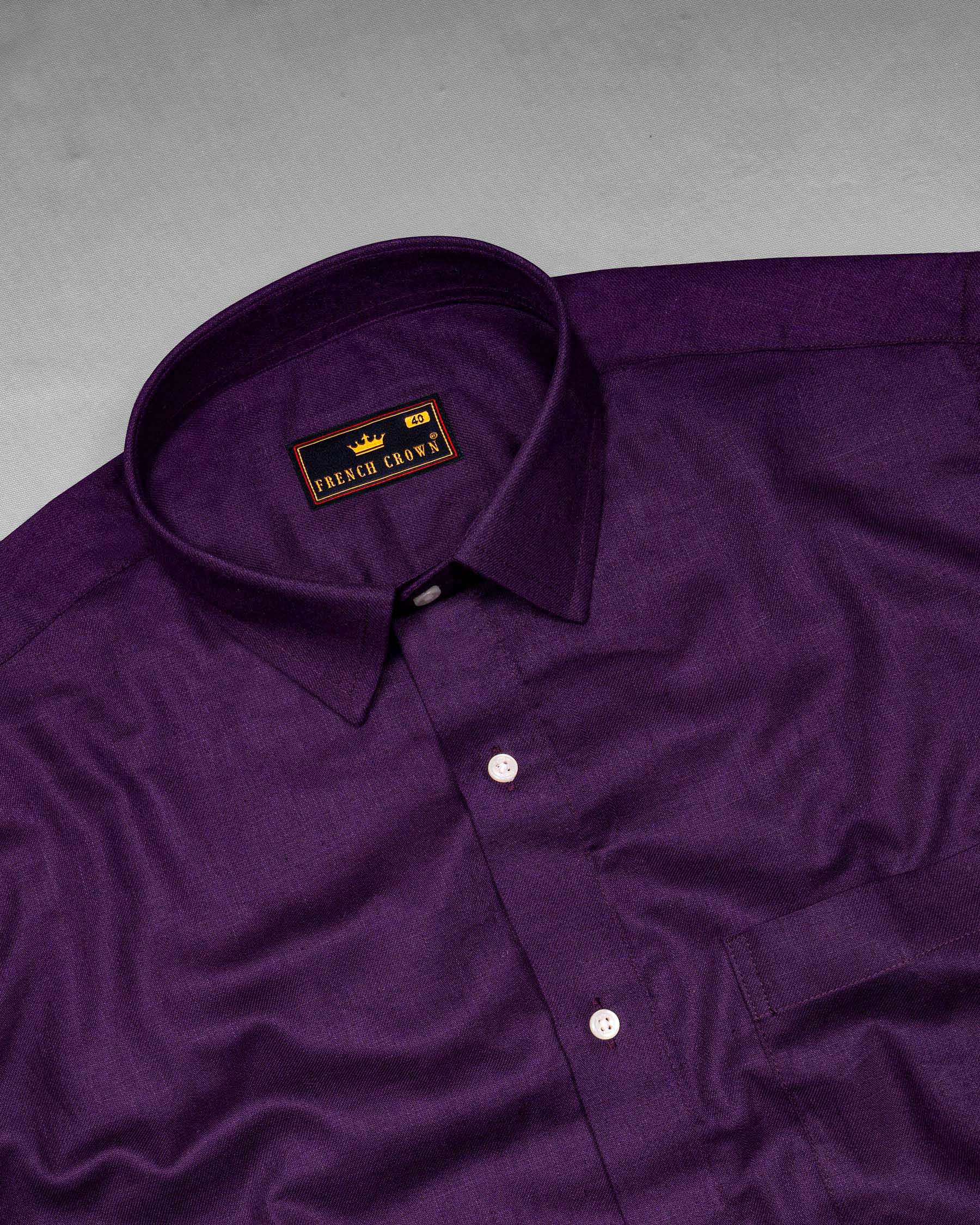 Dark Purple Heavyweight Luxurious Linen Shirt 5907-38, 5907-H-38, 5907-39, 5907-H-39, 5907-40, 5907-H-40, 5907-42, 5907-H-42, 5907-44, 5907-H-44, 5907-46, 5907-H-46, 5907-48, 5907-H-48, 5907-50, 5907-H-50, 5907-52, 5907-H-52