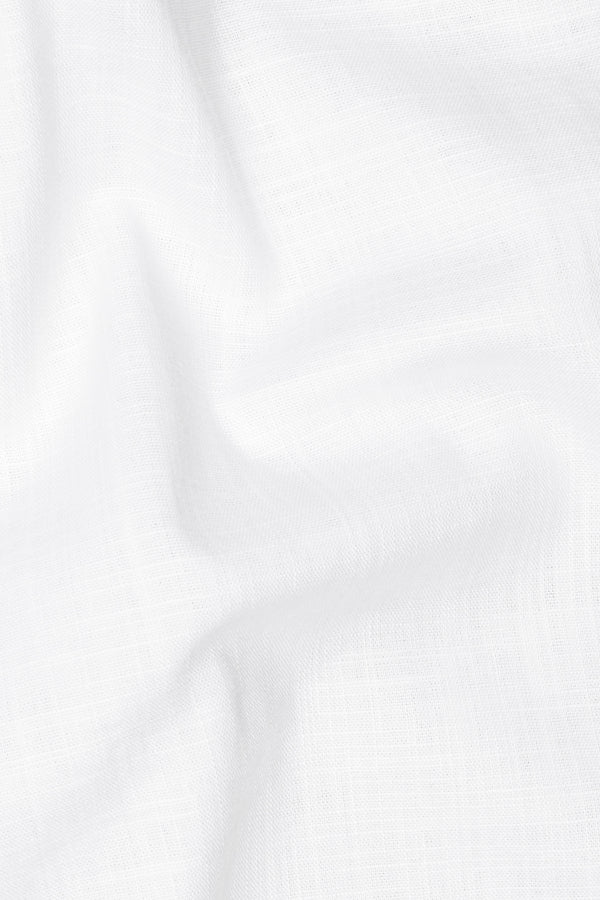 Bright White Handwork Embroidered Luxurious Linen Designer Shirt