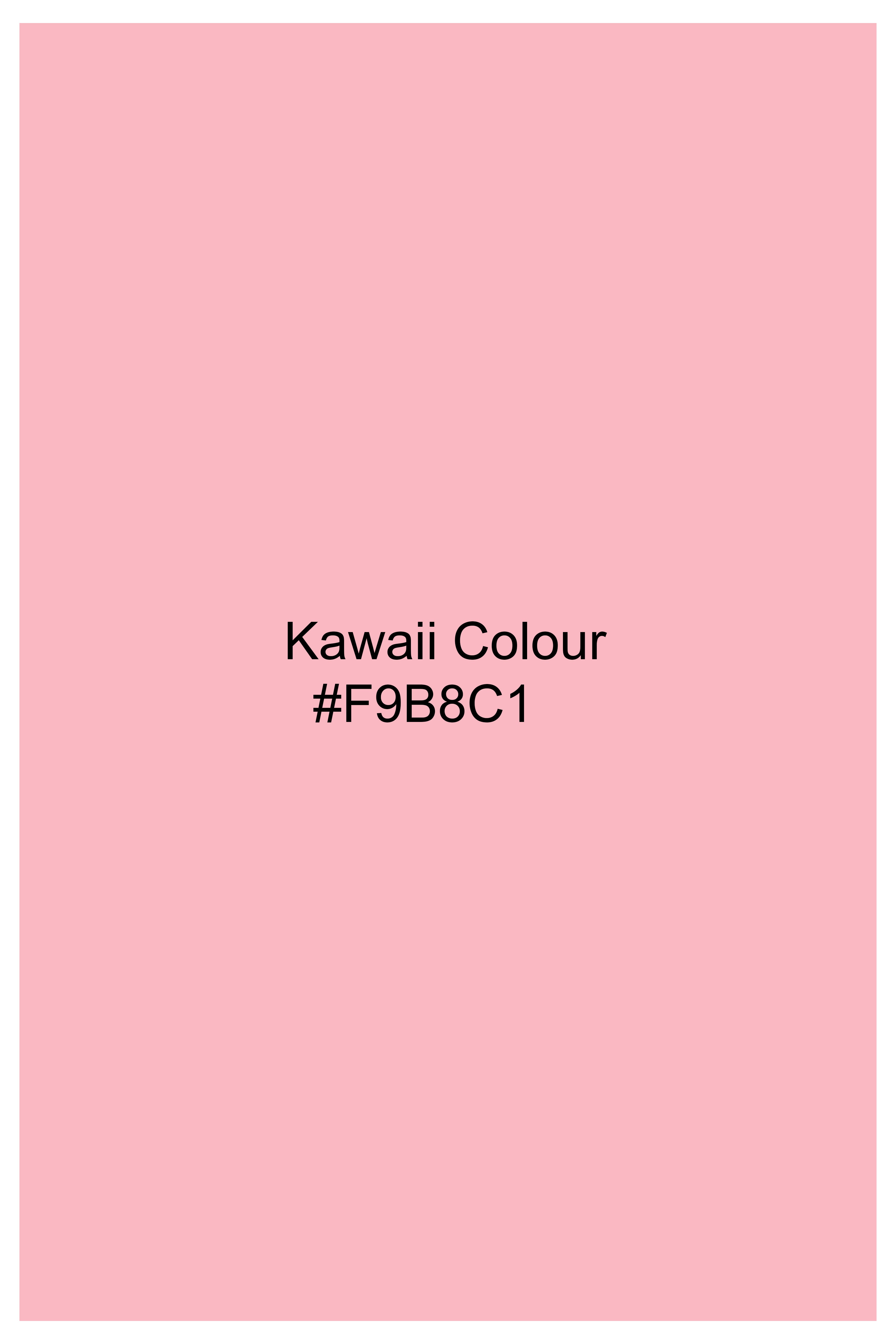 Kawaii Pink Hand Painted Luxurious Linen Designer Shirt
