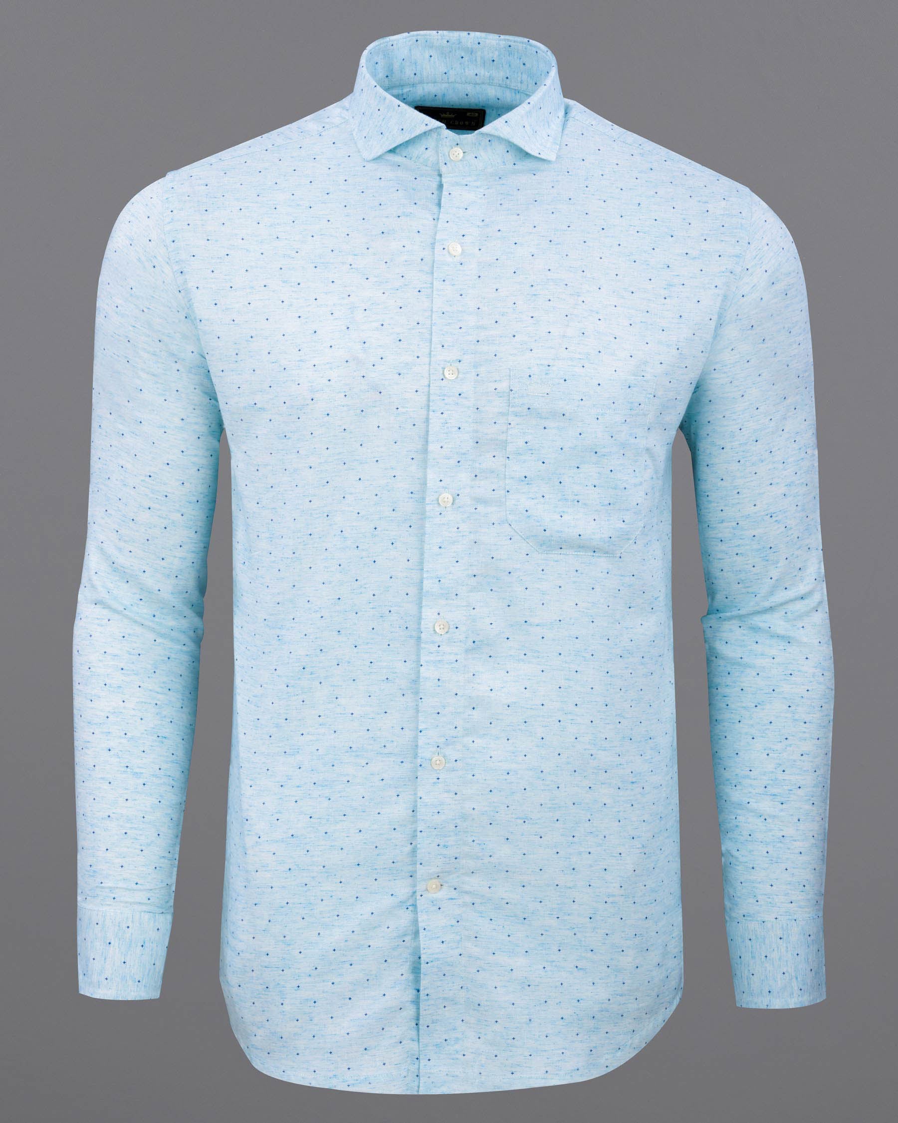 Turquoise Blue Plus Sign Printed Premium Cotton Shirt 5963-CA-38, 5963-CA-H-38, 5963-CA-39, 5963-CA-H-39, 5963-CA-40, 5963-CA-H-40, 5963-CA-42, 5963-CA-H-42, 5963-CA-44, 5963-CA-H-44, 5963-CA-46, 5963-CA-H-46, 5963-CA-48, 5963-CA-H-48, 5963-CA-50, 5963-CA-H-50, 5963-CA-52, 5963-CA-H-52