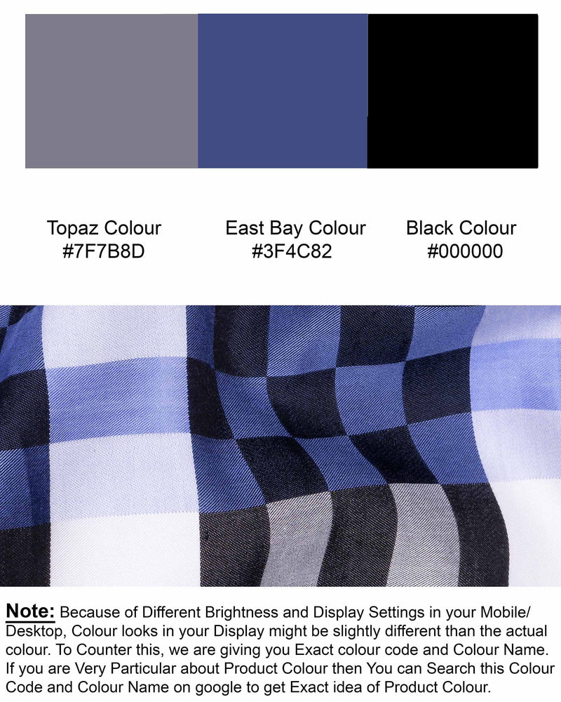 Topaz Gray with East Bay Blue and Jade Black Checkered Super Soft Premium Cotton Shirt 5979-BLK-38, 5979-BLK-H-38, 5979-BLK-39, 5979-BLK-H-39, 5979-BLK-40, 5979-BLK-H-40, 5979-BLK-42, 5979-BLK-H-42, 5979-BLK-44, 5979-BLK-H-44, 5979-BLK-46, 5979-BLK-H-46, 5979-BLK-48, 5979-BLK-H-48, 5979-BLK-50, 5979-BLK-H-50, 5979-BLK-52, 5979-BLK-H-52