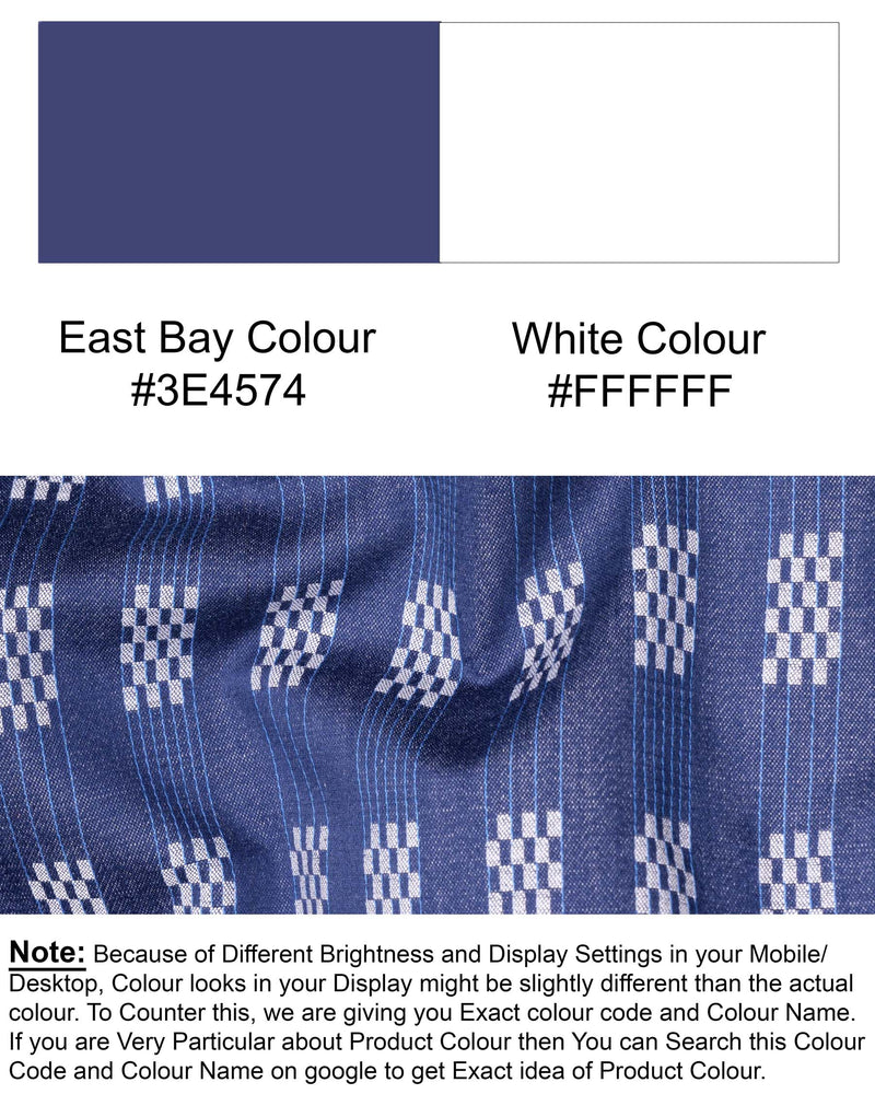 East Bay Striped Dobby Textured Heavyweight Premium Giza Cotton Overshirt/Shacket