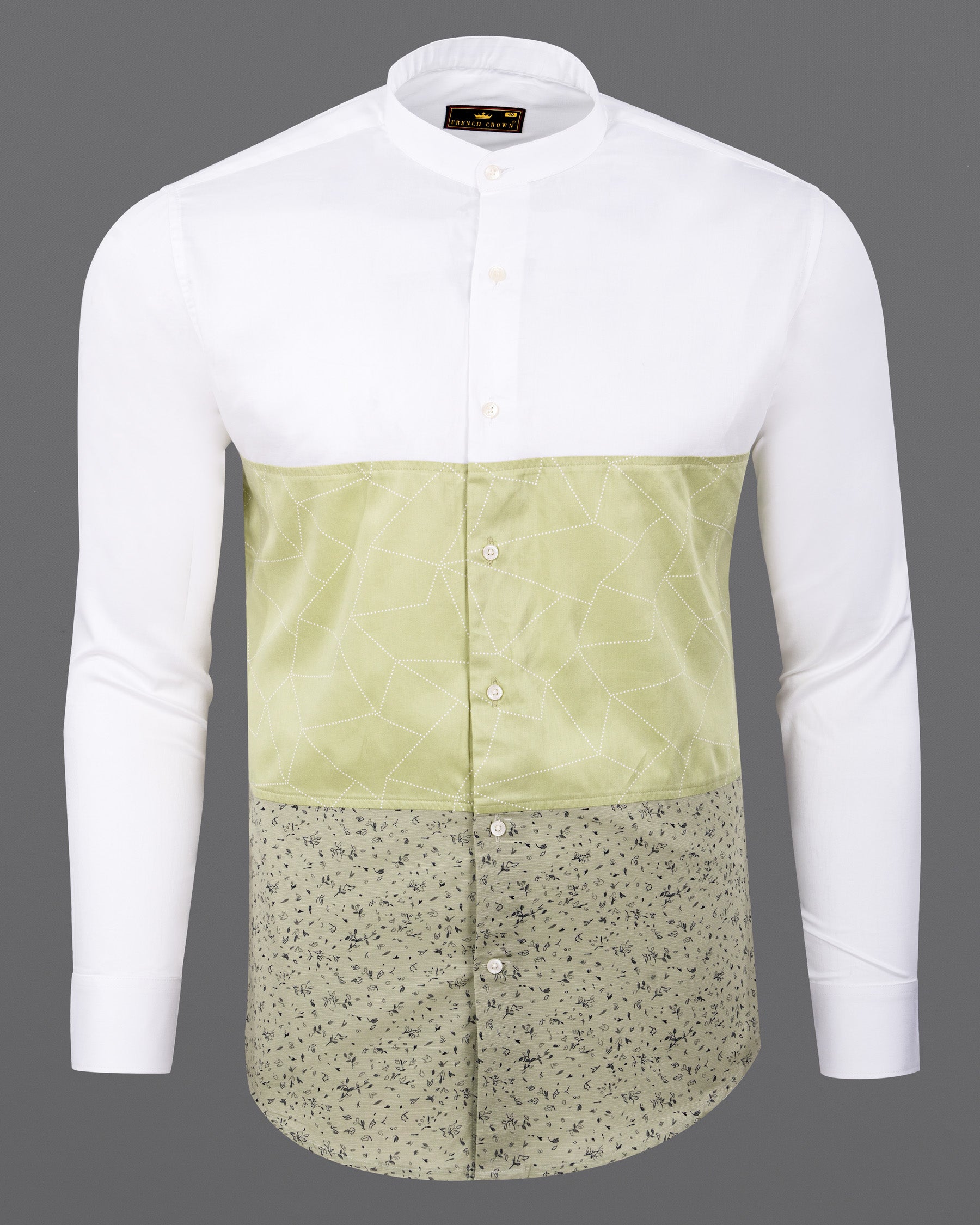 Bright White with Coriander and Nomad Printed Designer Shirt 5996-M-P91-38, 5996-M-P91-H-38, 5996-M-P91-39, 5996-M-P91-H-39, 5996-M-P91-40, 5996-M-P91-H-40, 5996-M-P91-42, 5996-M-P91-H-42, 5996-M-P91-44, 5996-M-P91-H-44, 5996-M-P91-46, 5996-M-P91-H-46, 5996-M-P91-48, 5996-M-P91-H-48, 5996-M-P91-50, 5996-M-P91-H-50, 5996-M-P91-52, 5996-M-P91-H-52