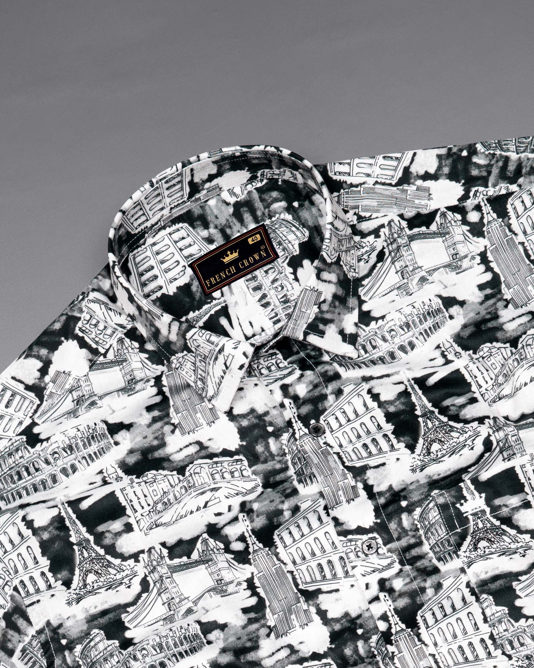 Black and White City art Printed Super Soft Premium Cotton Shirt 5999-BLK-38, 5999-BLK-H-38, 5999-BLK-39, 5999-BLK-H-39, 5999-BLK-40, 5999-BLK-H-40, 5999-BLK-42, 5999-BLK-H-42, 5999-BLK-44, 5999-BLK-H-44, 5999-BLK-46, 5999-BLK-H-46, 5999-BLK-48, 5999-BLK-H-48, 5999-BLK-50, 5999-BLK-H-50, 5999-BLK-52, 5999-BLK-H-52