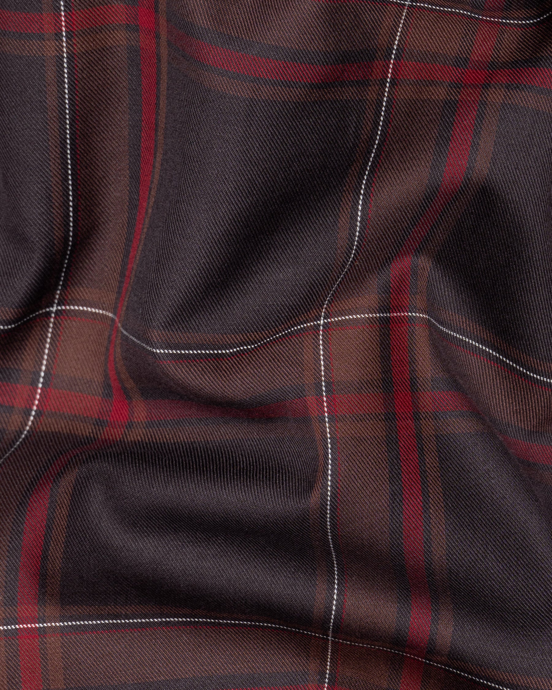 Spice Brown Twill Plaid Premium Cotton Shirt 6005-38,6005-H-38,6005-39,6005-H-39,6005-40,6005-H-40,6005-42,6005-H-42,6005-44,6005-H-44,6005-46,6005-H-46,6005-48,6005-H-48,6005-50,6005-H-50,6005-52,6005-H-52