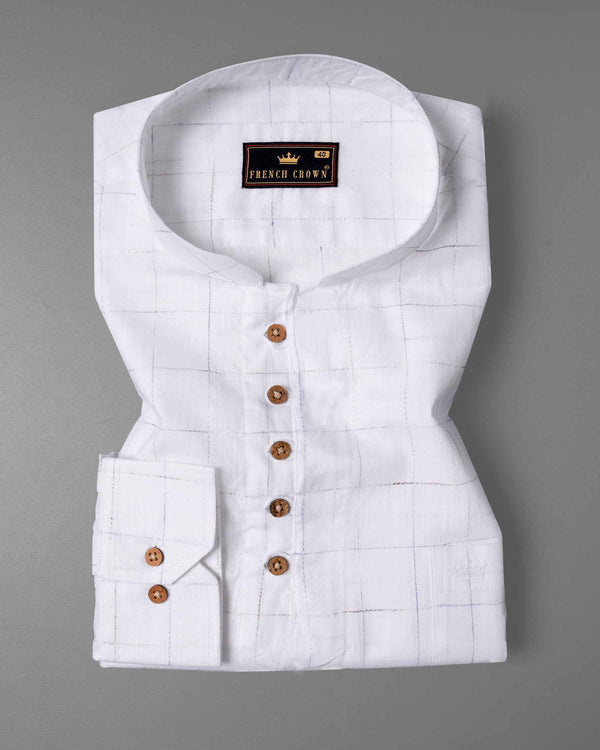 Bright White windowpane Luxurious Linen Kurta Shirt 6035-KS-38, 6035-KS-H-38, 6035-KS-39, 6035-KS-H-39, 6035-KS-40, 6035-KS-H-40, 6035-KS-42, 6035-KS-H-42, 6035-KS-44, 6035-KS-H-44, 6035-KS-46, 6035-KS-H-46, 6035-KS-48, 6035-KS-H-48, 6035-KS-50, 6035-KS-H-50, 6035-KS-52, 6035-KS-H-52