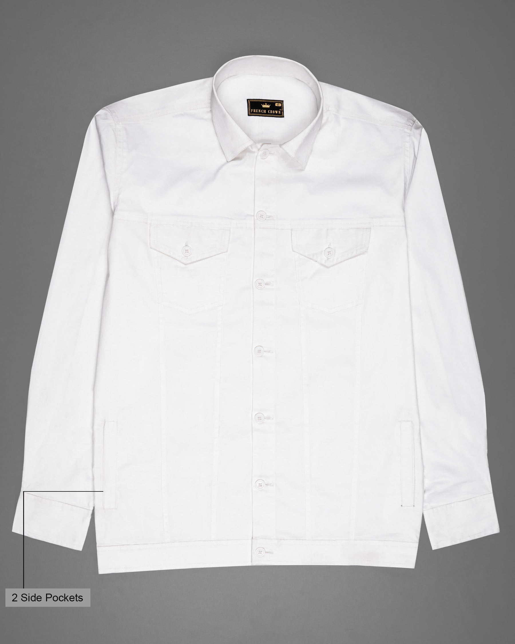 BRIGHT WHITE HEAVYWEIGHT FOUR POCKET PREMIUM COTTON OVERSHIRT 6092-OS-P325-38, 6092-OS-P325-H-38, 6092-OS-P325-39, 6092-OS-P325-H-39, 6092-OS-P325-40, 6092-OS-P325-H-40, 6092-OS-P325-42, 6092-OS-P325-H-42, 6092-OS-P325-44, 6092-OS-P325-H-44, 6092-OS-P325-46, 6092-OS-P325-H-46, 6092-OS-P325-48, 6092-OS-P325-H-48, 6092-OS-P325-50, 6092-OS-P325-H-50, 6092-OS-P325-52, 6092-OS-P325-H-52