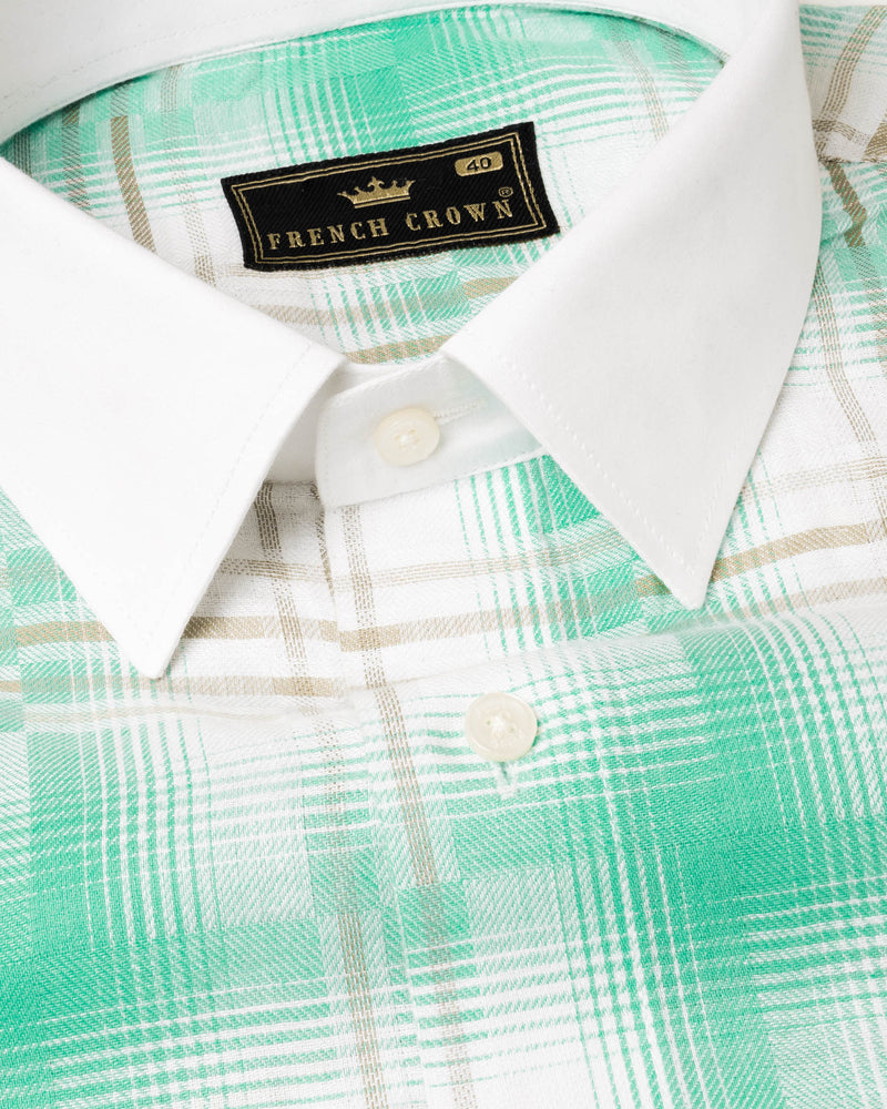 Bright White Twill Plaid Printed with White Collar Cuff Premium Cotton Shirt 6102-WCC-38, 6102-WCC-H-38, 6102-WCC-39, 6102-WCC-H-39, 6102-WCC-40, 6102-WCC-H-40, 6102-WCC-42, 6102-WCC-H-42, 6102-WCC-44, 6102-WCC-H-44, 6102-WCC-46, 6102-WCC-H-46, 6102-WCC-48, 6102-WCC-H-48, 6102-WCC-50, 6102-WCC-H-50, 6102-WCC-52, 6102-WCC-H-52