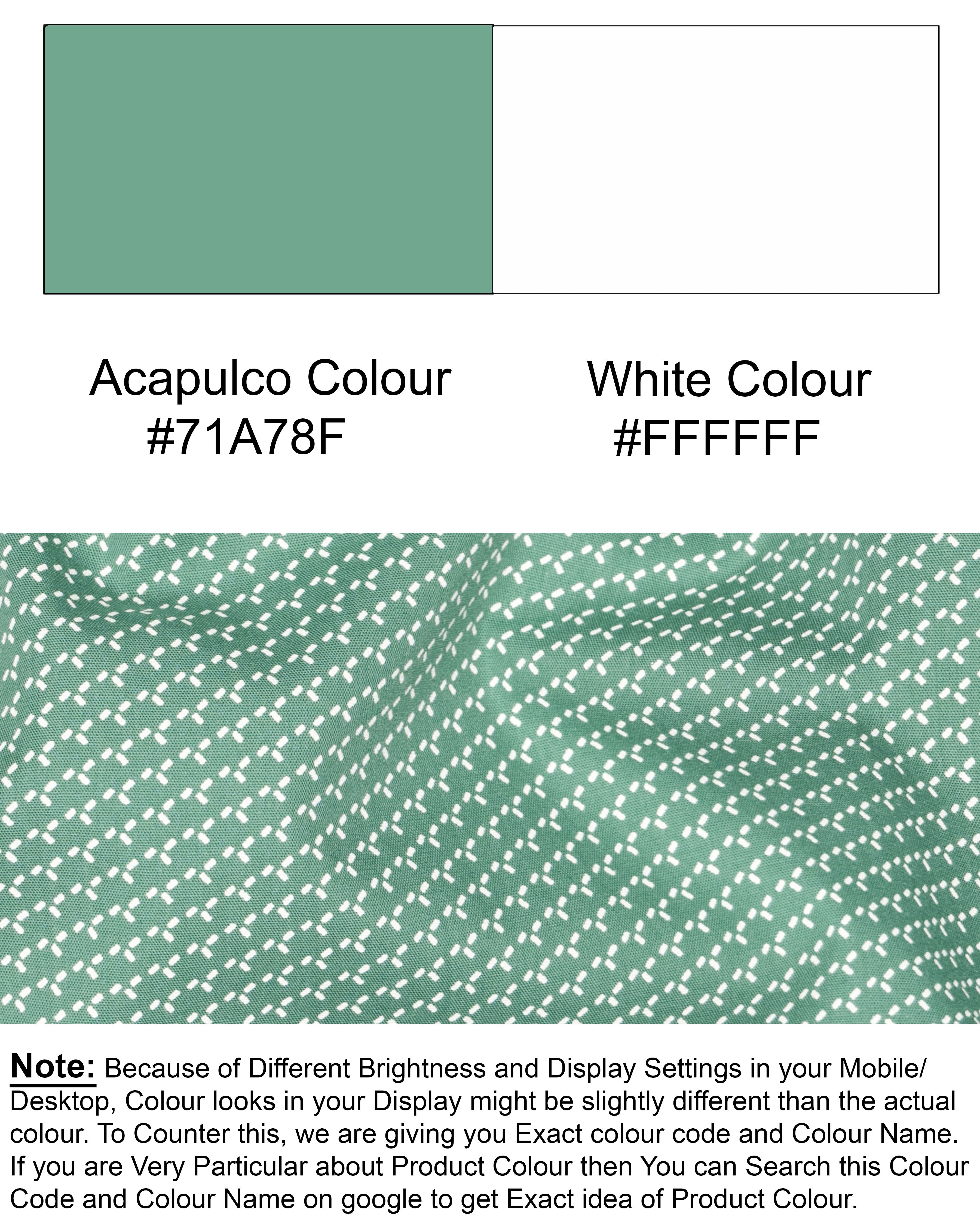 Acapulco Green Printed Premium Cotton Shirt 6109-38, 6109-H-38, 6109-39, 6109-H-39, 6109-40, 6109-H-40, 6109-42, 6109-H-42, 6109-44, 6109-H-44, 6109-46, 6109-H-46, 6109-48, 6109-H-48, 6109-50, 6109-H-50, 6109-52, 6109-H-52