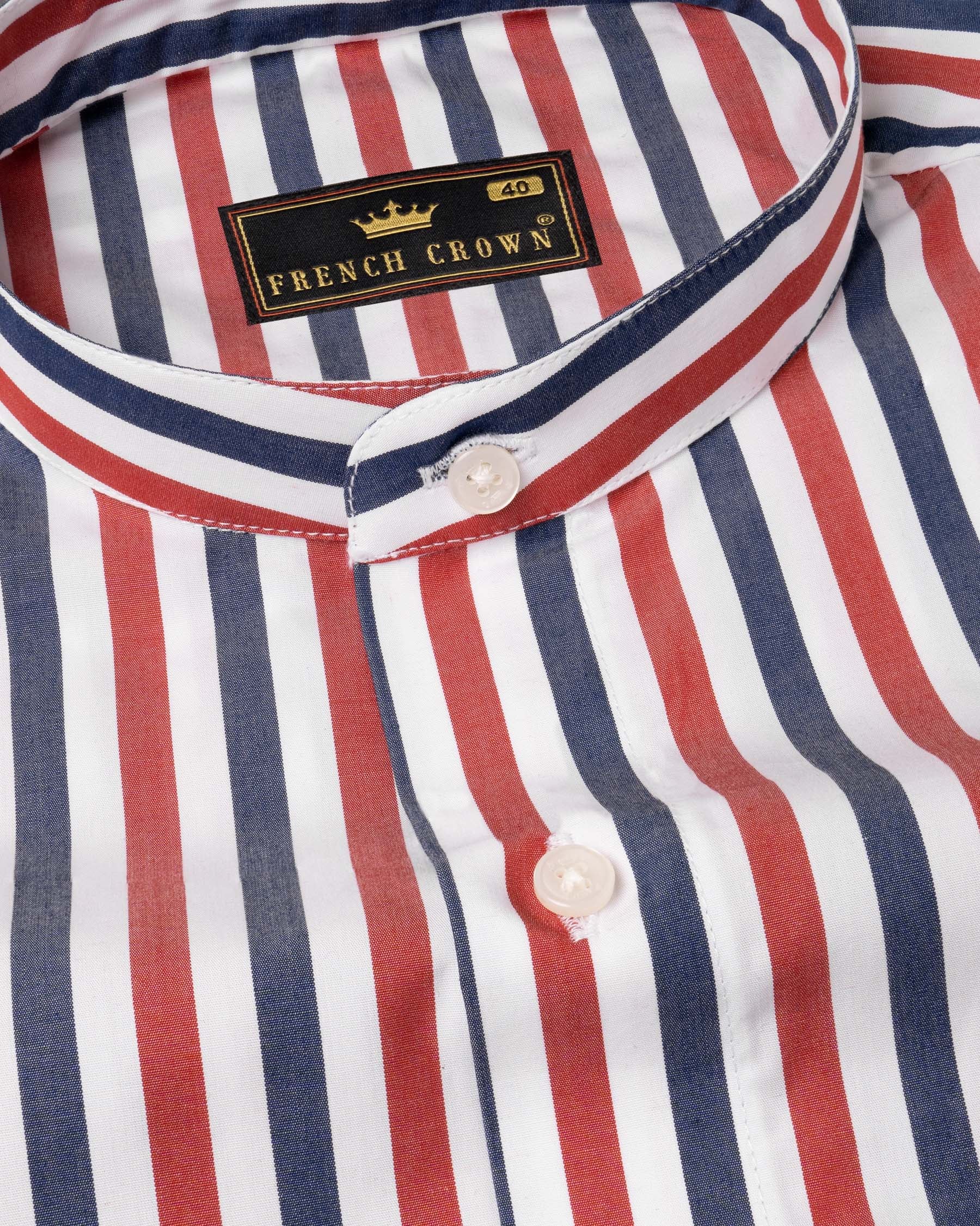 Bright White with Red and Blue Striped Premium Cotton Shirt 6120-M-38, 6120-M-H-38, 6120-M-39, 6120-M-H-39, 6120-M-40, 6120-M-H-40, 6120-M-42, 6120-M-H-42, 6120-M-44, 6120-M-H-44, 6120-M-46, 6120-M-H-46, 6120-M-48, 6120-M-H-48, 6120-M-50, 6120-M-H-50, 6120-M-52, 6120-M-H-52