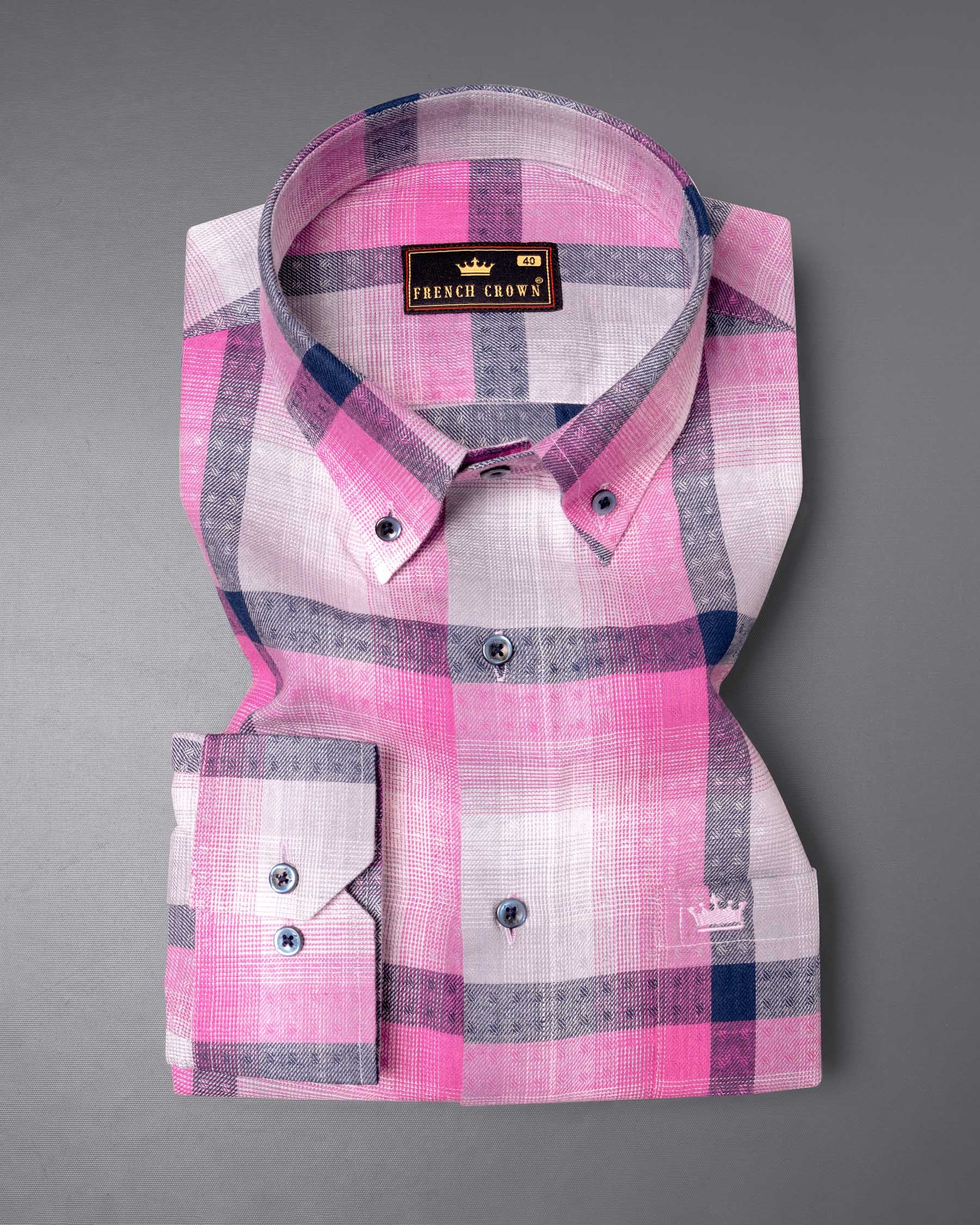 Bright White with Persian Pink Windowpane Twill Premium Cotton Shirt 6125-BD-BLE-38, 6125-BD-BLE-H-38, 6125-BD-BLE-39, 6125-BD-BLE-H-39, 6125-BD-BLE-40, 6125-BD-BLE-H-40, 6125-BD-BLE-42, 6125-BD-BLE-H-42, 6125-BD-BLE-44, 6125-BD-BLE-H-44, 6125-BD-BLE-46, 6125-BD-BLE-H-46, 6125-BD-BLE-48, 6125-BD-BLE-H-48, 6125-BD-BLE-50, 6125-BD-BLE-H-50, 6125-BD-BLE-52, 6125-BD-BLE-H-52