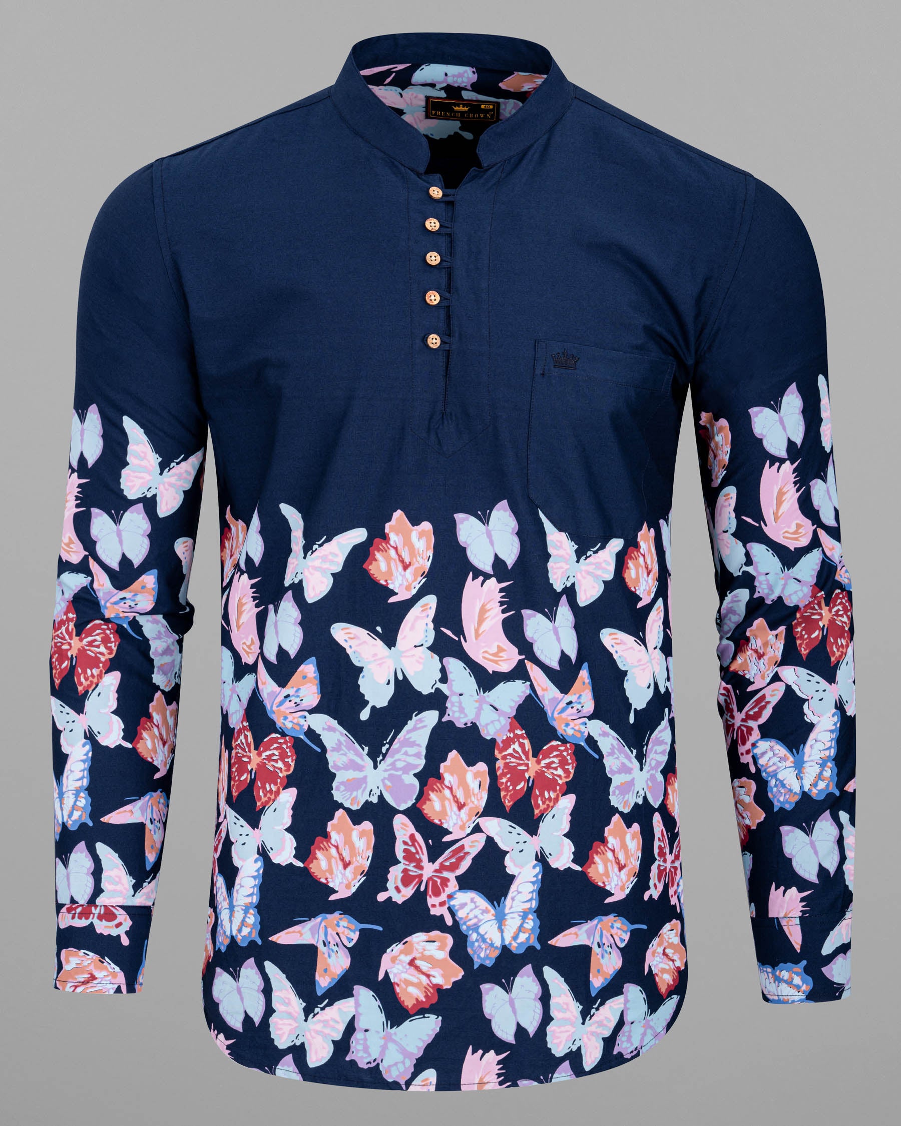 Cloud Burst Blue Butterfly Printed Premium Cotton Kurta Shirt 6174-KS-38, 6174-KS-H-38, 6174-KS-39, 6174-KS-H-39, 6174-KS-40, 6174-KS-H-40, 6174-KS-42, 6174-KS-H-42, 6174-KS-44, 6174-KS-H-44, 6174-KS-46, 6174-KS-H-46, 6174-KS-48, 6174-KS-H-48, 6174-KS-50, 6174-KS-H-50, 6174-KS-52, 6174-KS-H-52