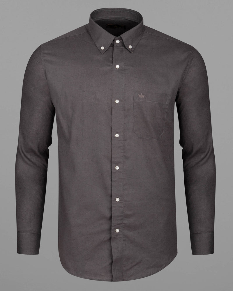 CHARCOAL GREY LUXURIOUS LINEN SHIRT