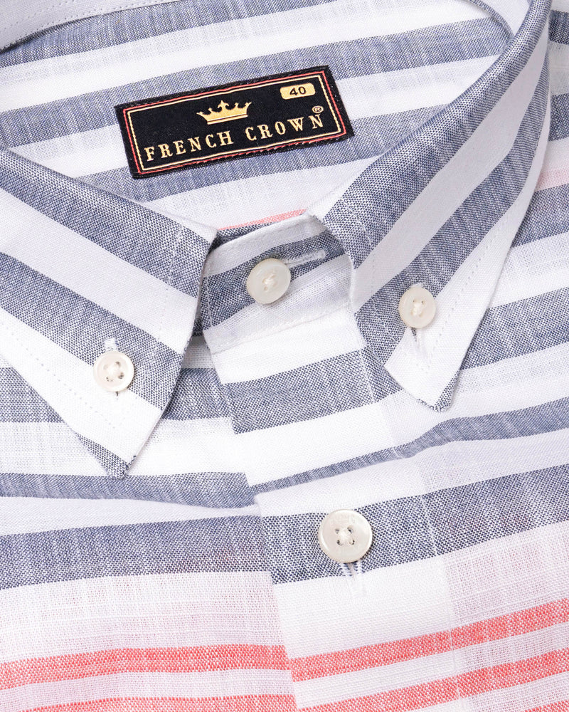 Milky White Multicolour Striped Luxurious Linen Shirt 6283-BD-38, 6283-BD-H-38, 6283-BD-39, 6283-BD-H-39, 6283-BD-40, 6283-BD-H-40, 6283-BD-42, 6283-BD-H-42, 6283-BD-44, 6283-BD-H-44, 6283-BD-46, 6283-BD-H-46, 6283-BD-48, 6283-BD-H-48, 6283-BD-50, 6283-BD-H-50, 6283-BD-52, 6283-BD-H-52