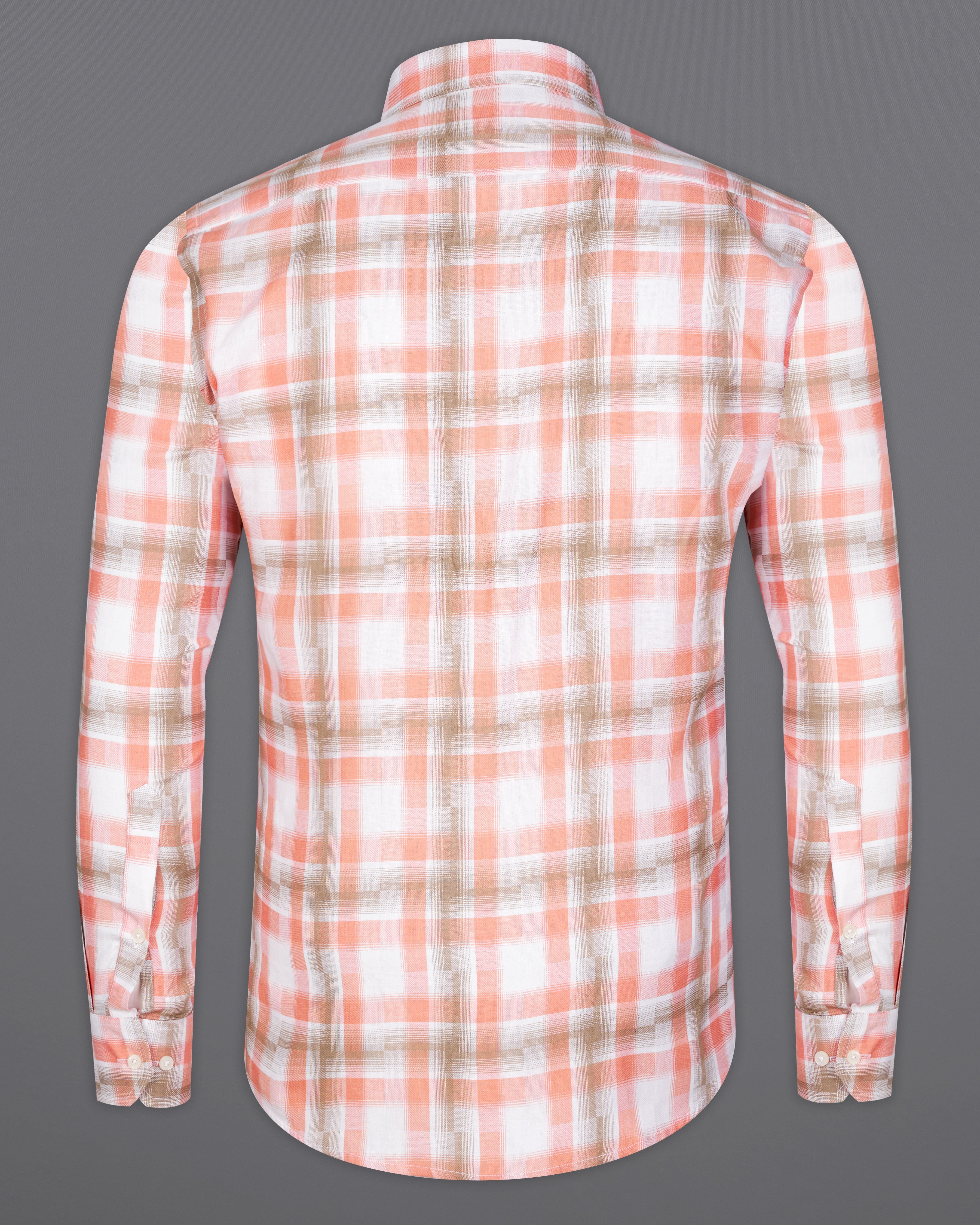 Tangerine Orange with Turkey Brown Checkered Hand Embroidered Work Twill Premium Cotton Designer  Shirt 6288-CP-E063-38, 6288-CP-E063-H-38, 6288-CP-E063-39, 6288-CP-E063-H-39, 6288-CP-E063-40, 6288-CP-E063-H-40, 6288-CP-E063-42, 6288-CP-E063-H-42, 6288-CP-E063-44, 6288-CP-E063-H-44, 6288-CP-E063-46, 6288-CP-E063-H-46, 6288-CP-E063-48, 6288-CP-E063-H-48, 6288-CP-E063-50, 6288-CP-E063-H-50, 6288-CP-E063-52, 6288-CP-E063-H-52