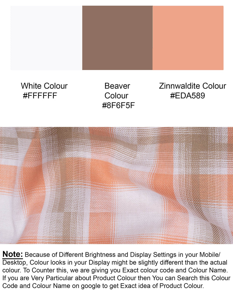 Beaver Brown and Zinnwaldite Twill Checkered Premium Cotton Shirt 6288-CP-38, 6288-CP-H-38, 6288-CP-39, 6288-CP-H-39, 6288-CP-40, 6288-CP-H-40, 6288-CP-42, 6288-CP-H-42, 6288-CP-44, 6288-CP-H-44, 6288-CP-46, 6288-CP-H-46, 6288-CP-48, 6288-CP-H-48, 6288-CP-50, 6288-CP-H-50, 6288-CP-52, 6288-CP-H-52
