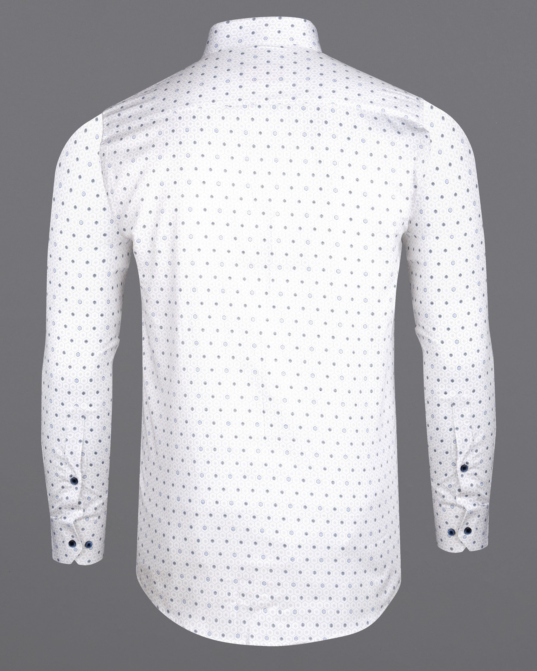 Bright White Hexagon Printed Super Soft Premium Cotton Shirt 6291-BLE-38, 6291-BLE-H-38, 6291-BLE-39, 6291-BLE-H-39, 6291-BLE-40, 6291-BLE-H-40, 6291-BLE-42, 6291-BLE-H-42, 6291-BLE-44, 6291-BLE-H-44, 6291-BLE-46, 6291-BLE-H-46, 6291-BLE-48, 6291-BLE-H-48, 6291-BLE-50, 6291-BLE-H-50, 6291-BLE-52, 6291-BLE-H-52