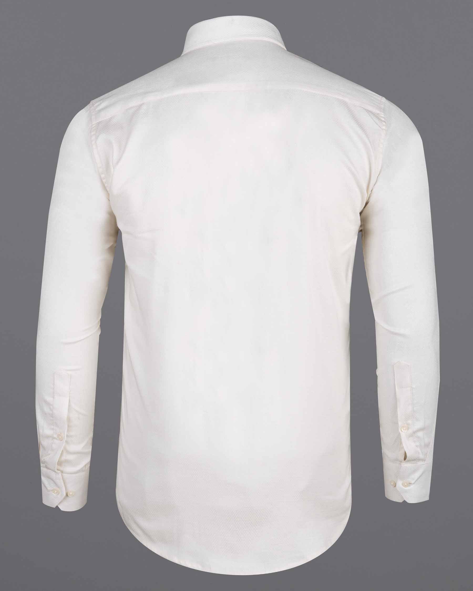 Milky White Formal Textured Premium Cotton Shirt For Men