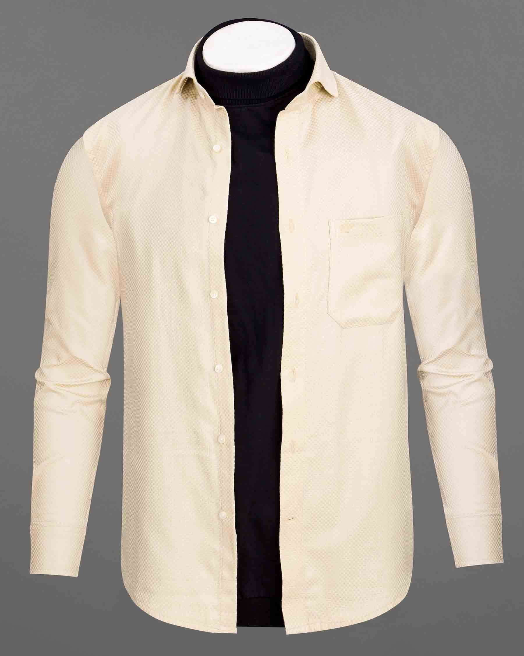 Albescent Brown Heavyweight Dobby Textured Premium Giza Cotton OverShirt/Shacket