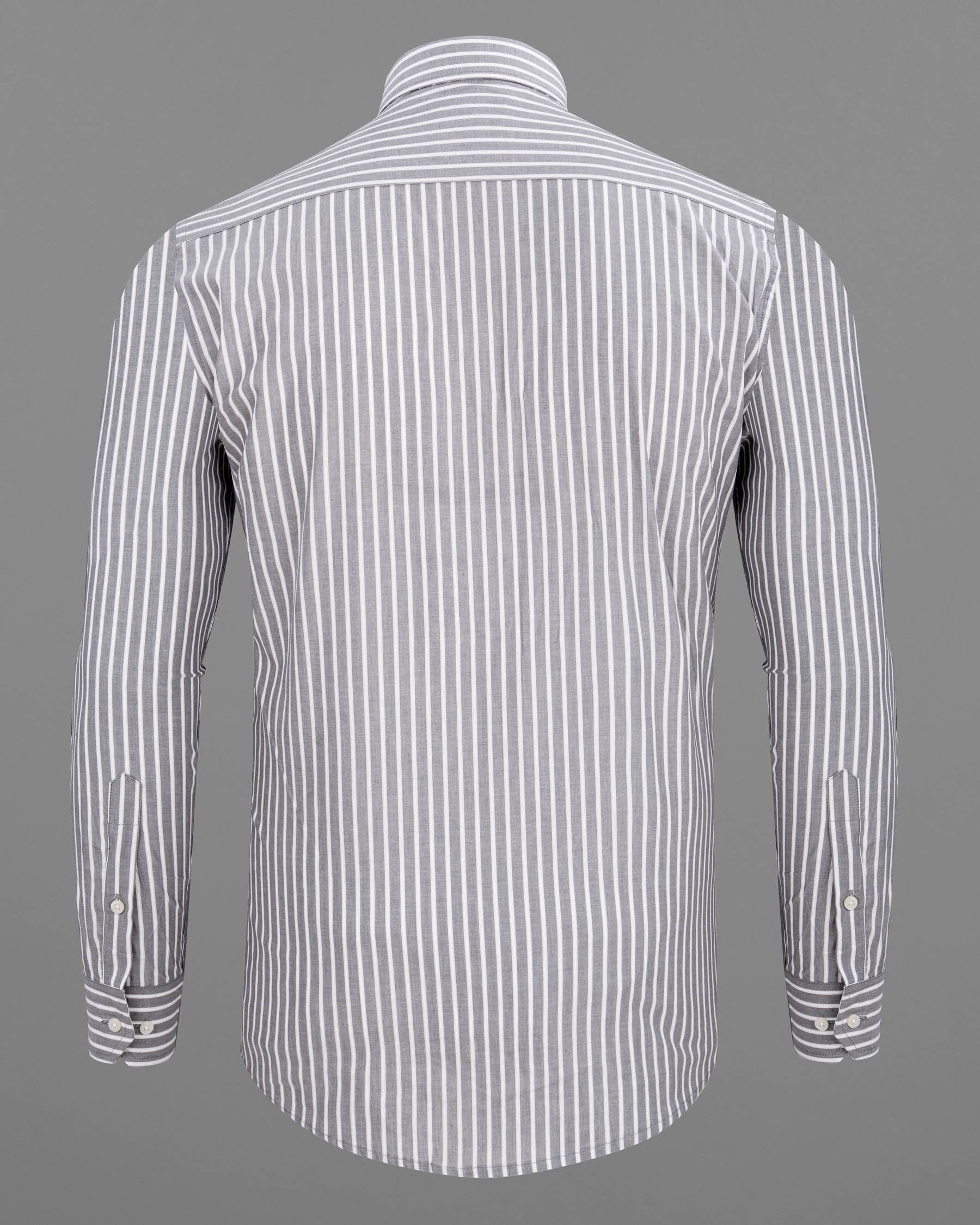 French Grey with White Striped Premium Cotton Shirt 6342-38,6342-H-38,6342-39,6342-H-39,6342-40,6342-H-40,6342-42,6342-H-42,6342-44,6342-H-44,6342-46,6342-H-46,6342-48,6342-H-48,6342-50,6342-H-50,6342-52,6342-H-52