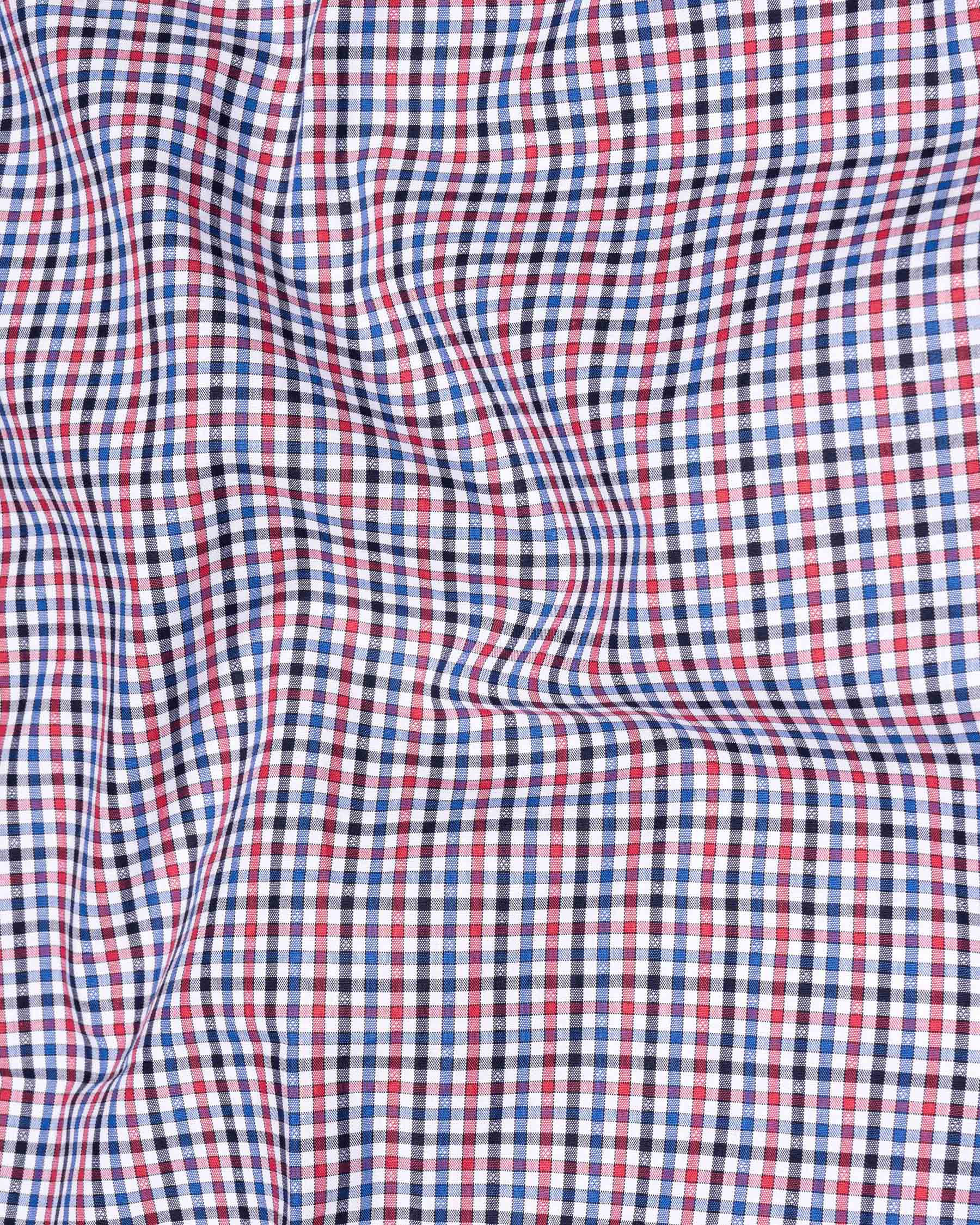 Bright White Multicolour Plaid Premium Cotton Shirt