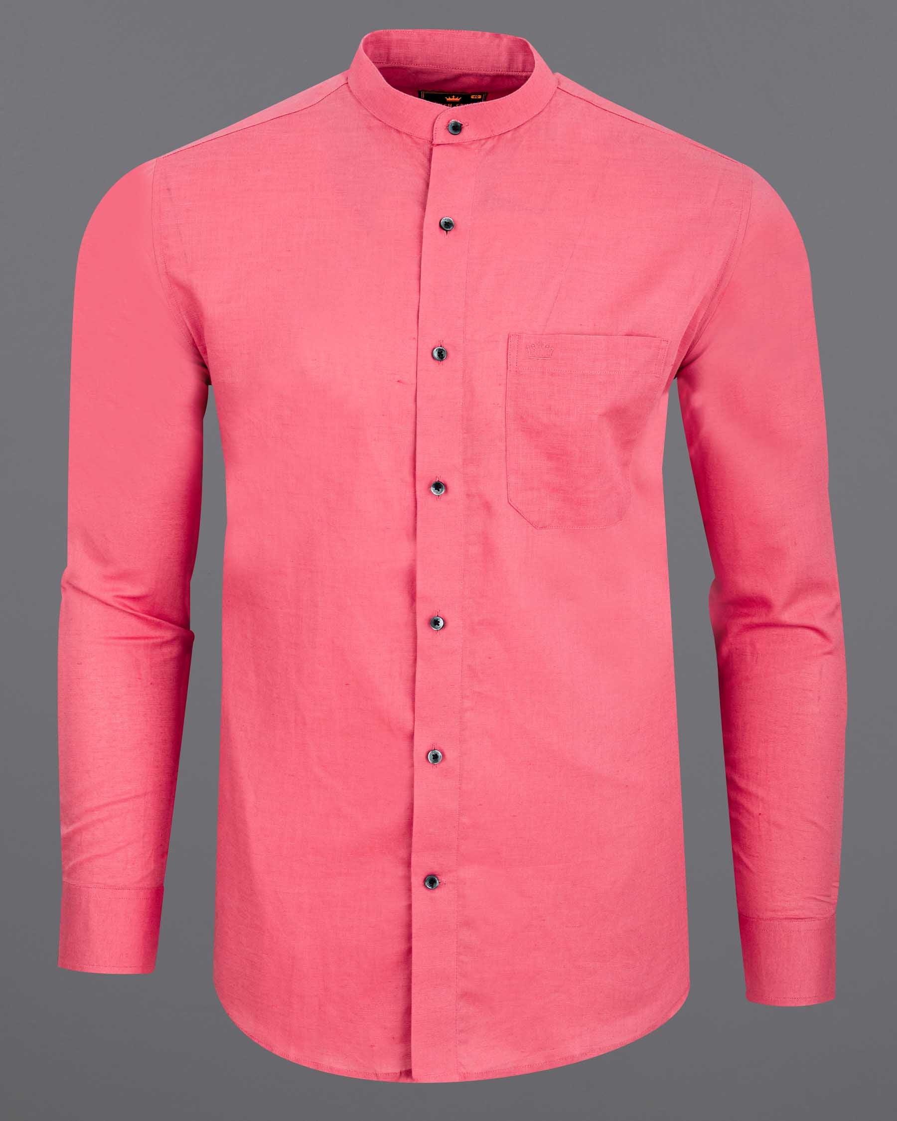 Light Coral Pink Luxurious Linen Shirt