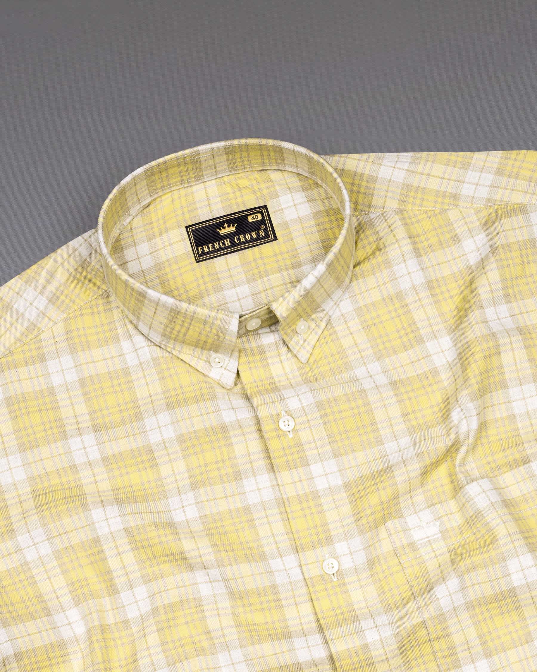 Goldenrod Twill Plaid Premium Cotton Shirt