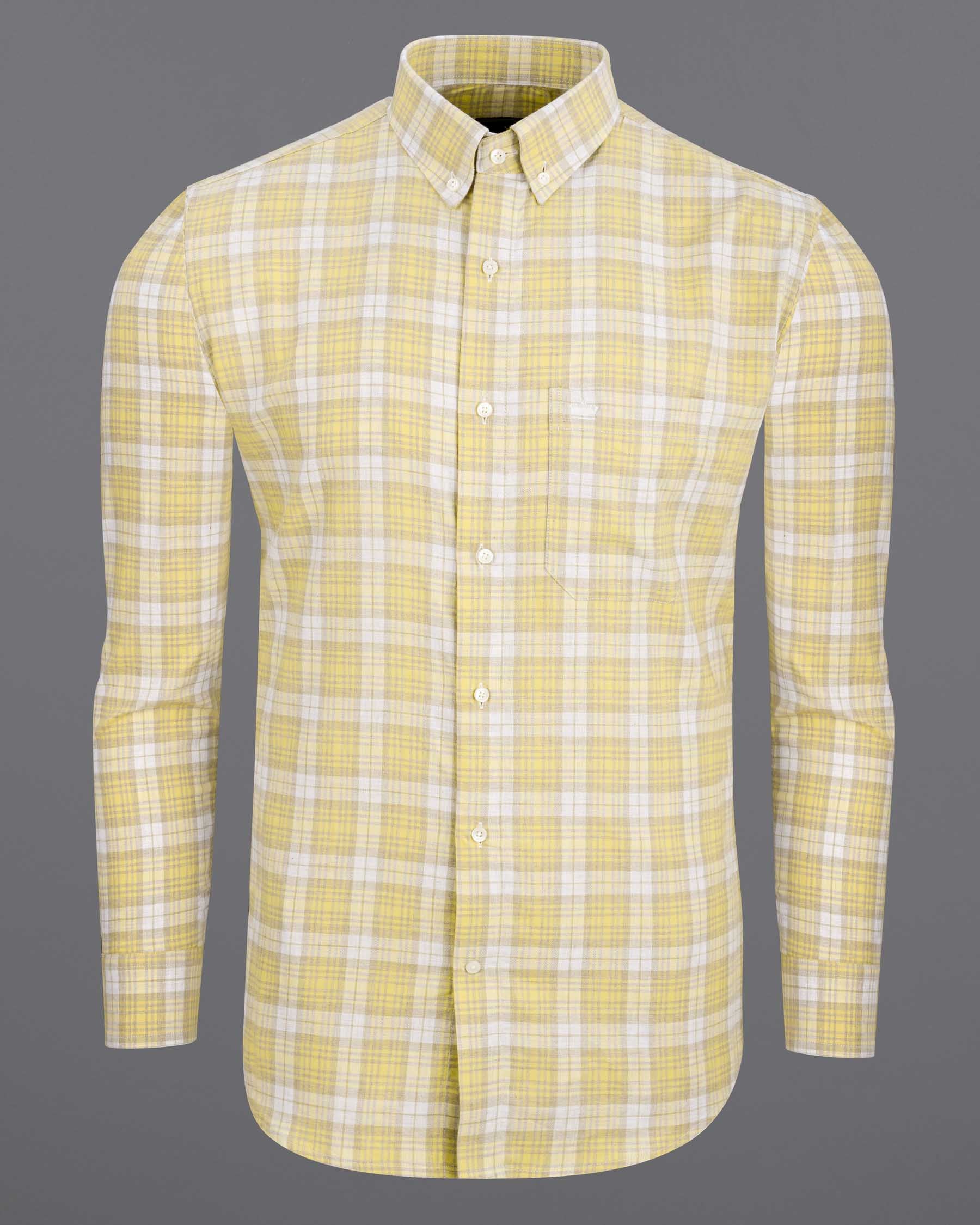 Goldenrod Twill Plaid Premium Cotton Shirt