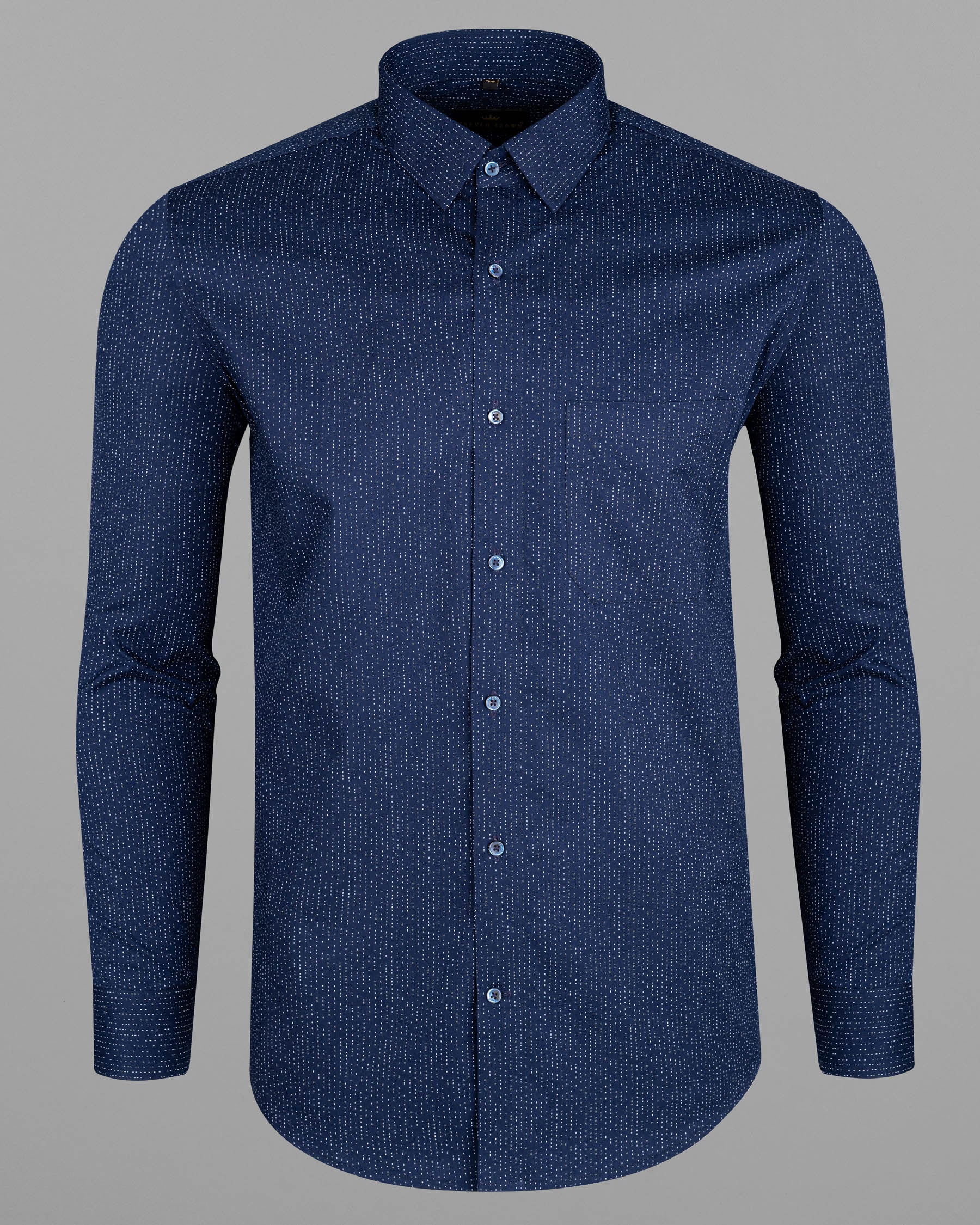 Tuna Blue Textured Twill Premium Cotton Shirt