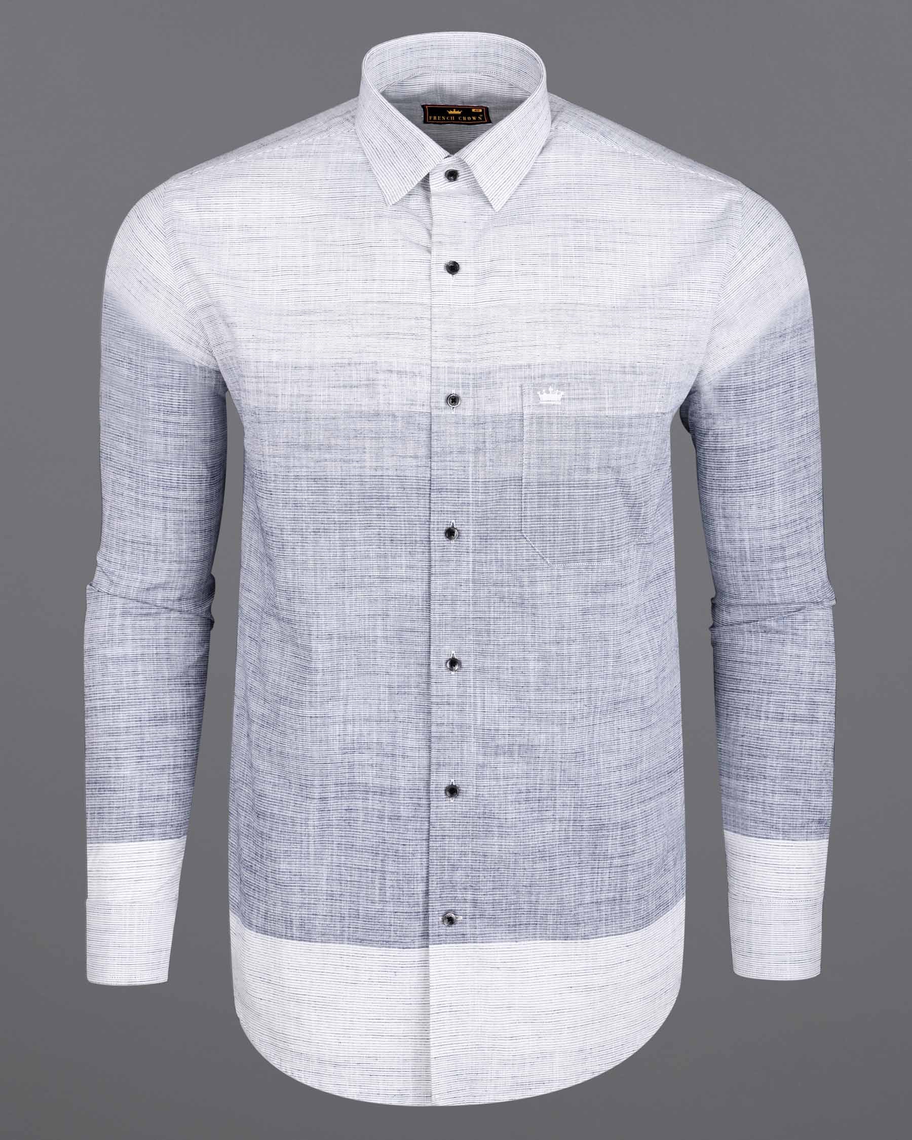 Wisteria Grey Chambray Textured Premium Cotton Shirt